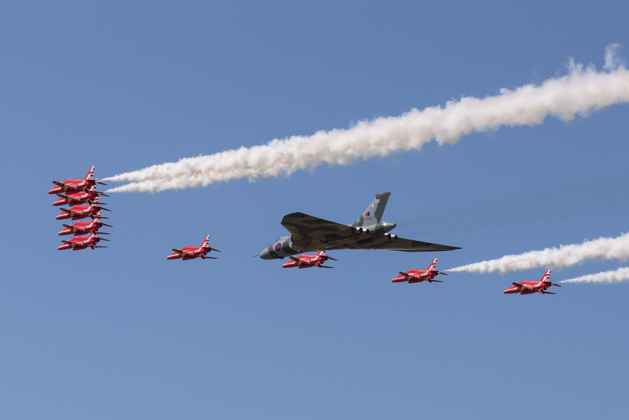 Sony SLT-A65 (SLT-A65V) sample photo. Vulcan and red arrows photography