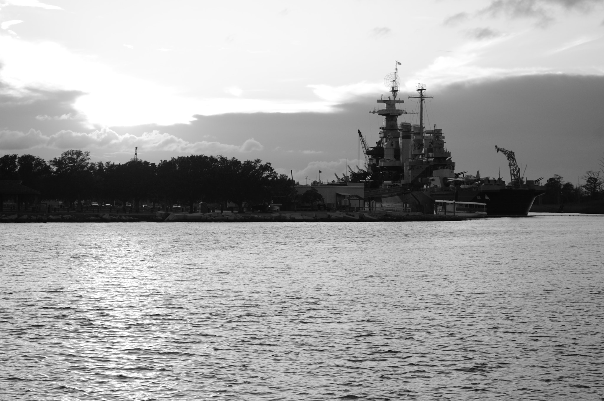 AF Zoom-Nikkor 28-80mm f/3.3-5.6G sample photo. Uss north carolina in silhouette photography