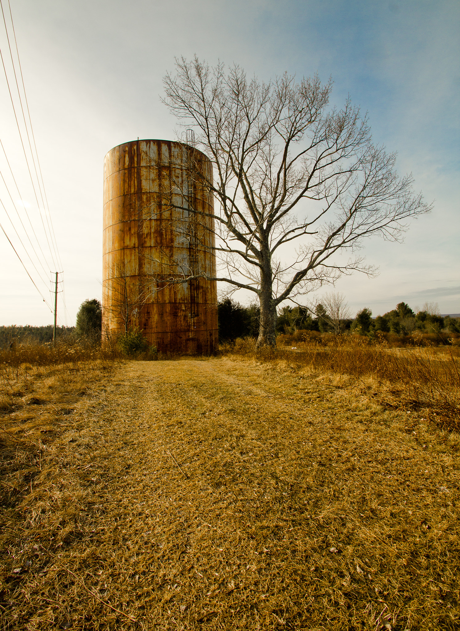 Canon EOS 550D (EOS Rebel T2i / EOS Kiss X4) + Sigma 10-20mm F3.5 EX DC HSM sample photo. Rusty silo on a winter morning photography