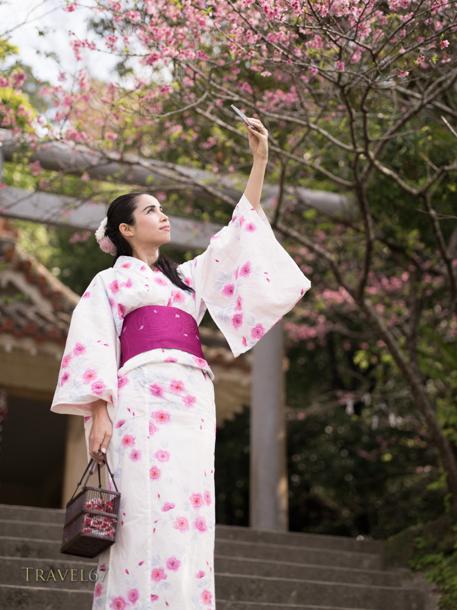 HD Pentax D FA 645 Macro 90mm F2.8 ED AW SR sample photo. Cherry blossom at nago castle, okinawa photography