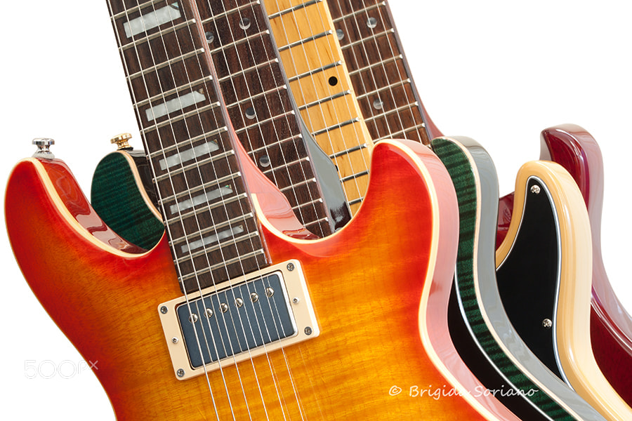 Canon EOS 450D (EOS Rebel XSi / EOS Kiss X2) sample photo. Electric guitars on white photography