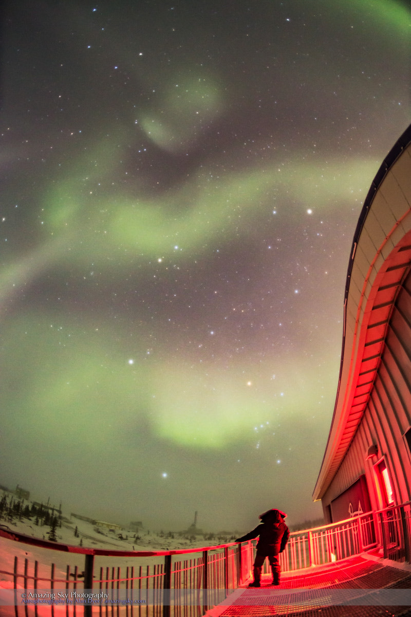 Canon EOS 6D + Canon EF 15mm F2.8 Fisheye sample photo. Watching the aurora in the winter stars photography