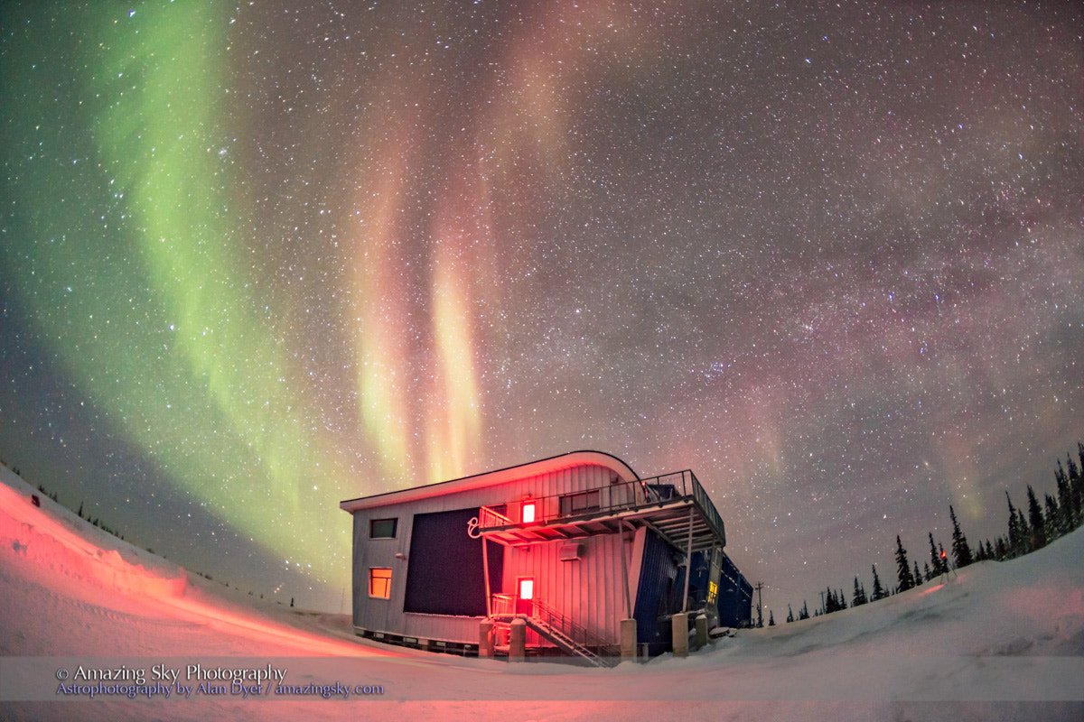 Canon EOS 6D + Canon EF 15mm F2.8 Fisheye sample photo. Aurora over churchill northern studies centre #2 (feb 8, 2016) photography