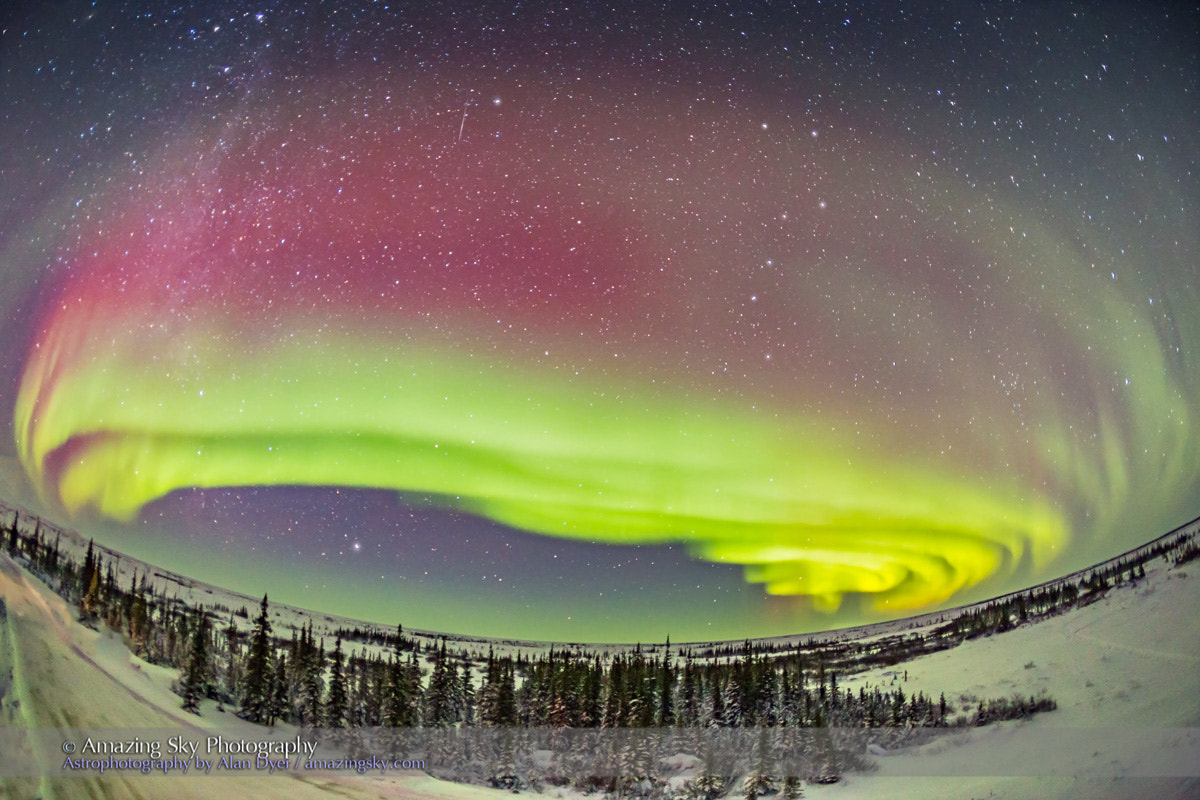 Canon EOS 6D + Canon EF 15mm F2.8 Fisheye sample photo. Classic curtains of the auroral oval photography