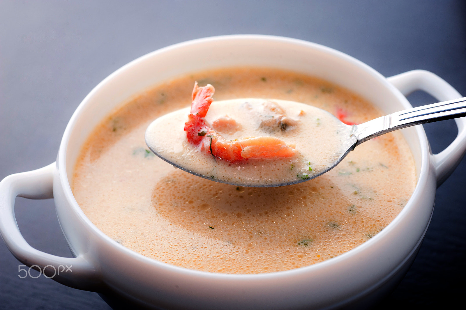 Nikon D3 + Nikon AF Micro-Nikkor 60mm F2.8D sample photo. Soup with shrimp photography