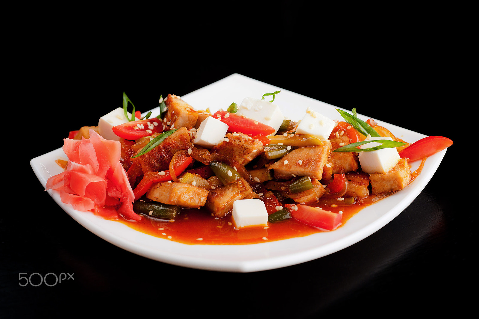 Nikon D3 + Nikon AF Micro-Nikkor 60mm F2.8D sample photo. Vegetable salad with beef meat in restaurant photography