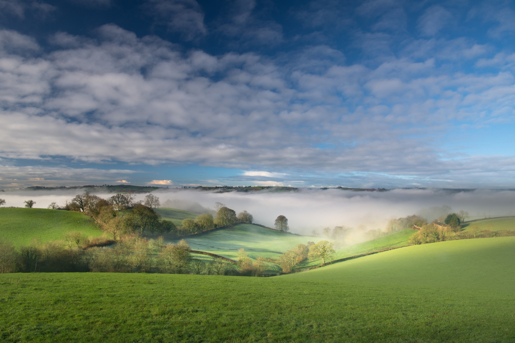 Nikon AF-S Nikkor 24-70mm F2.8E ED VR sample photo. Exe valley mist photography