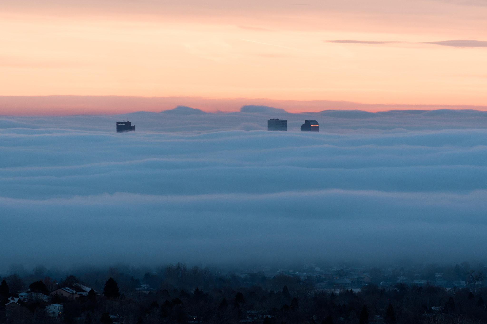 Panasonic Lumix DMC-GH4 sample photo. Denver in fog photography