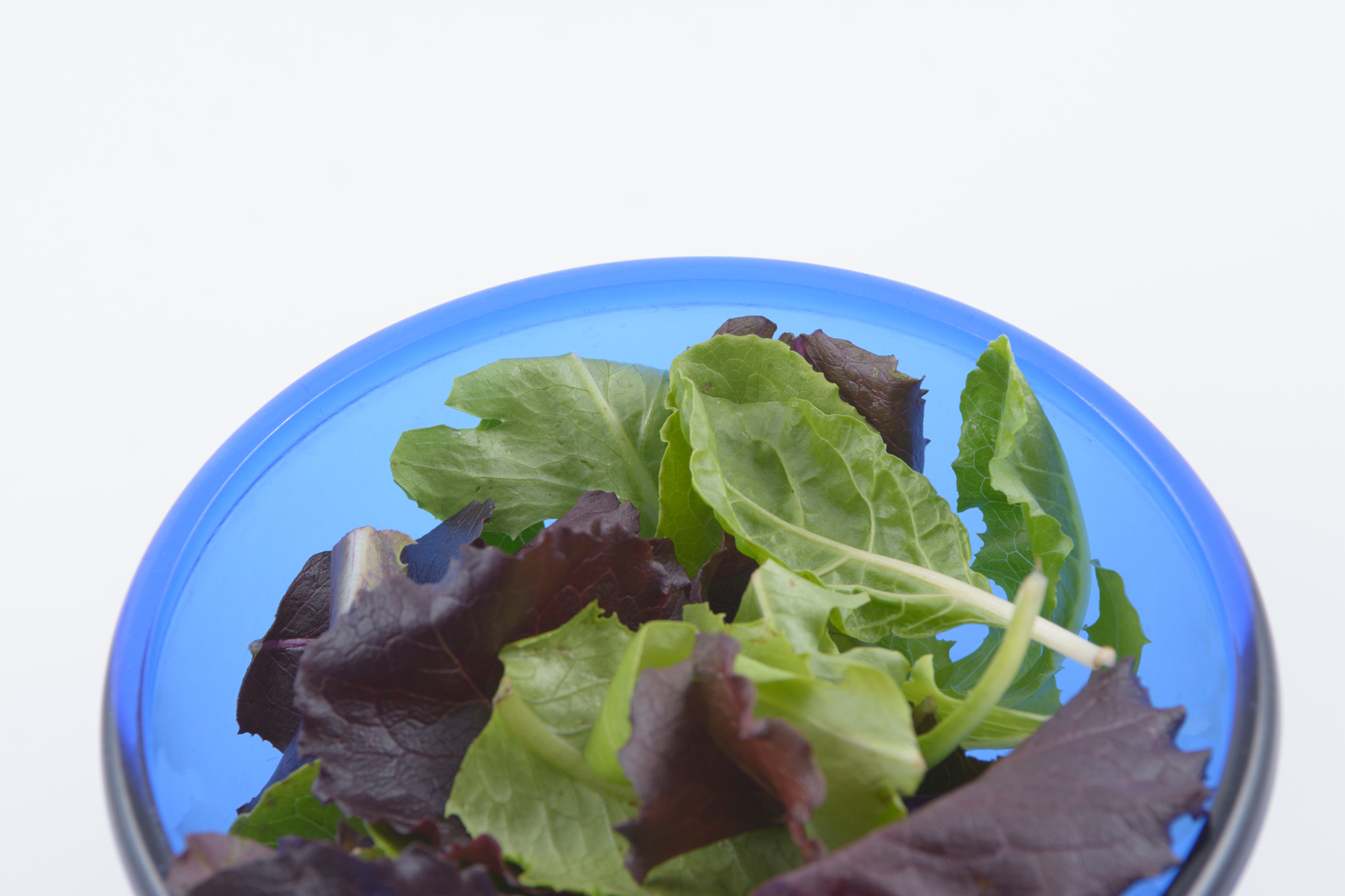 Nikon AF-S Nikkor 28-70mm F2.8 ED-IF sample photo. Blue bowl of spring mix salad photography