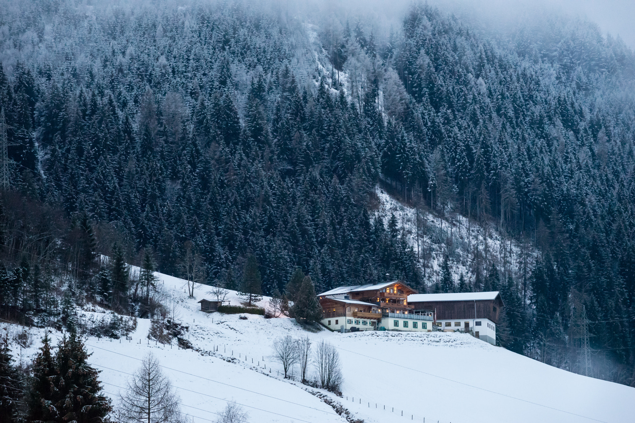 Sony a7 II + Canon EF 70-200mm F4L USM sample photo. Mountain house at kaprun photography