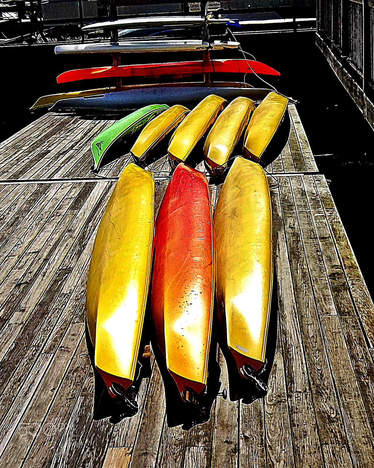 Kodak EASYSHARE M575 DIGITAL CAMERA sample photo. Colorful kayaks photography