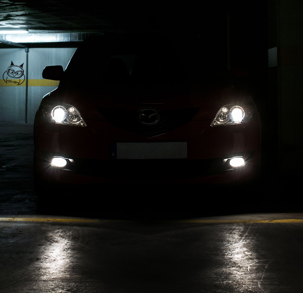 Sony DT 18-70mm F3.5-5.6 sample photo. Mazda 3 lights photography