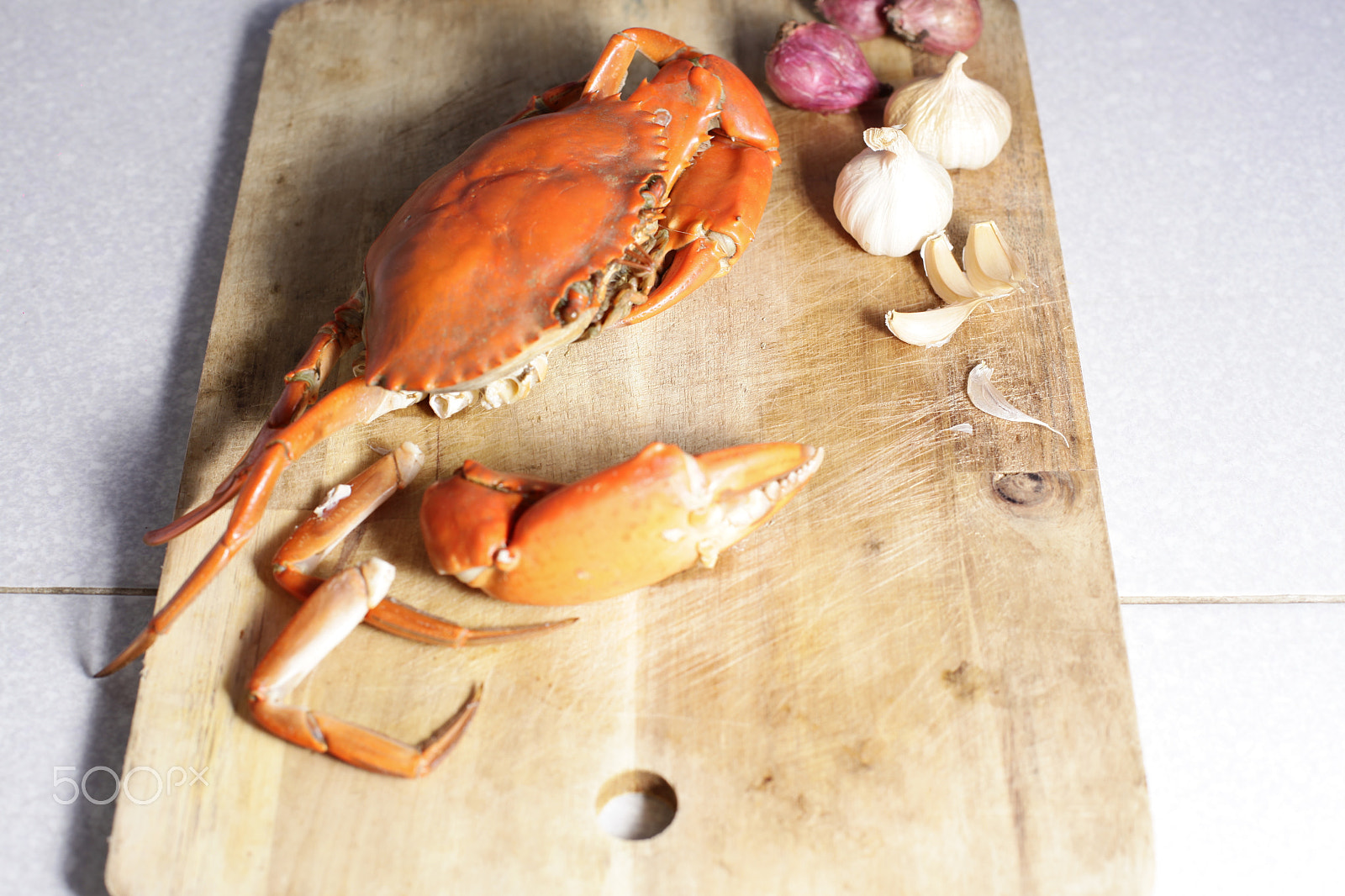 Canon EF 50mm f/1.8 sample photo. Steamed crab on white background photography