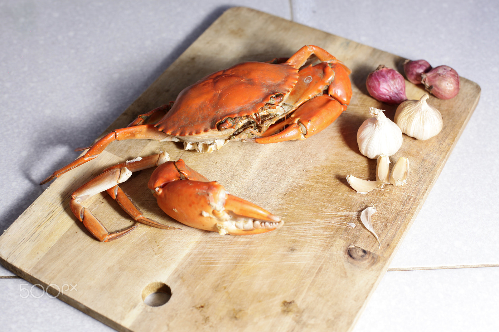 Canon EF 50mm f/1.8 sample photo. Steamed crab on white background photography