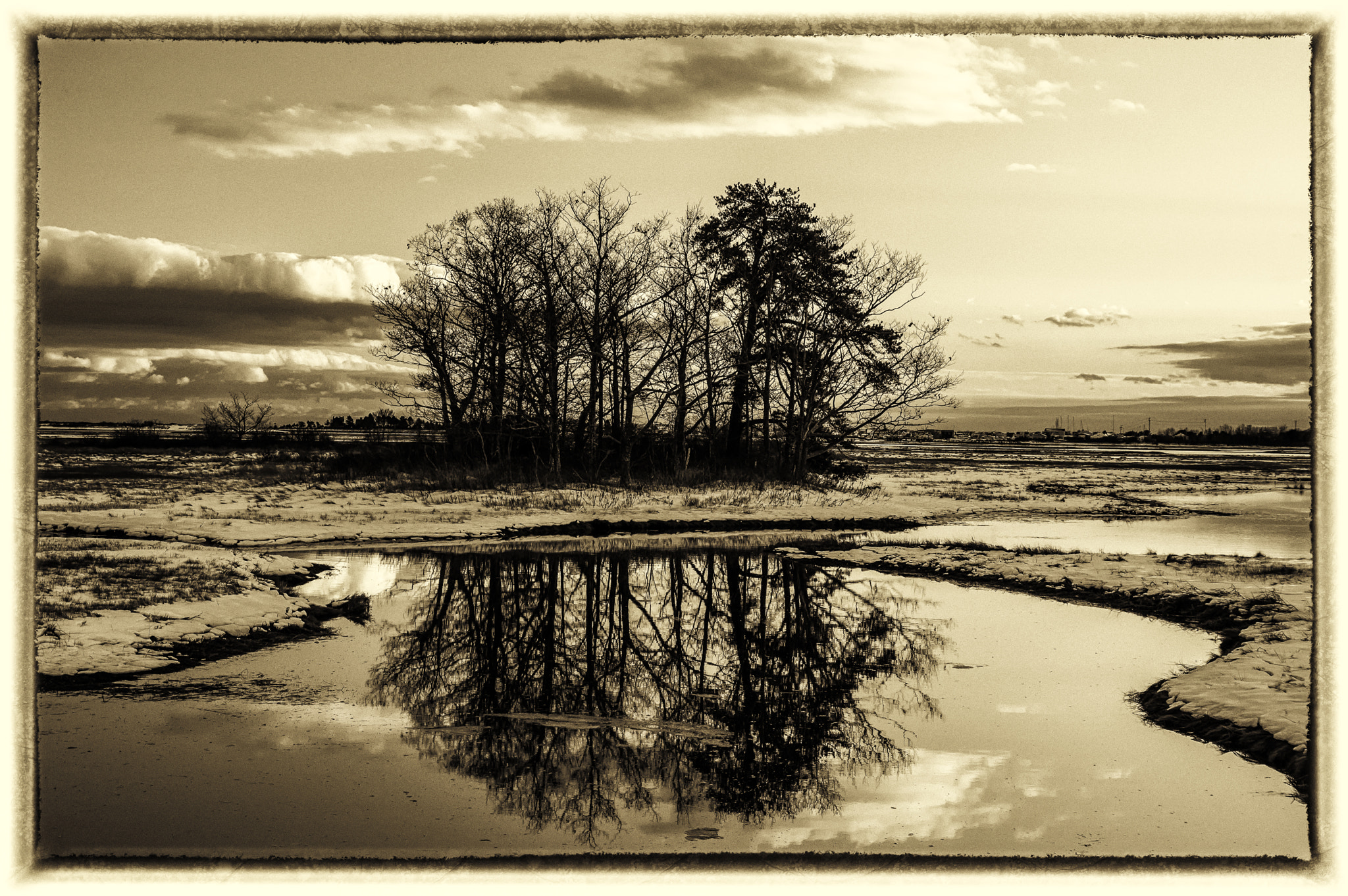 Pentax K-3 sample photo. Sepia of drakes island maine photography