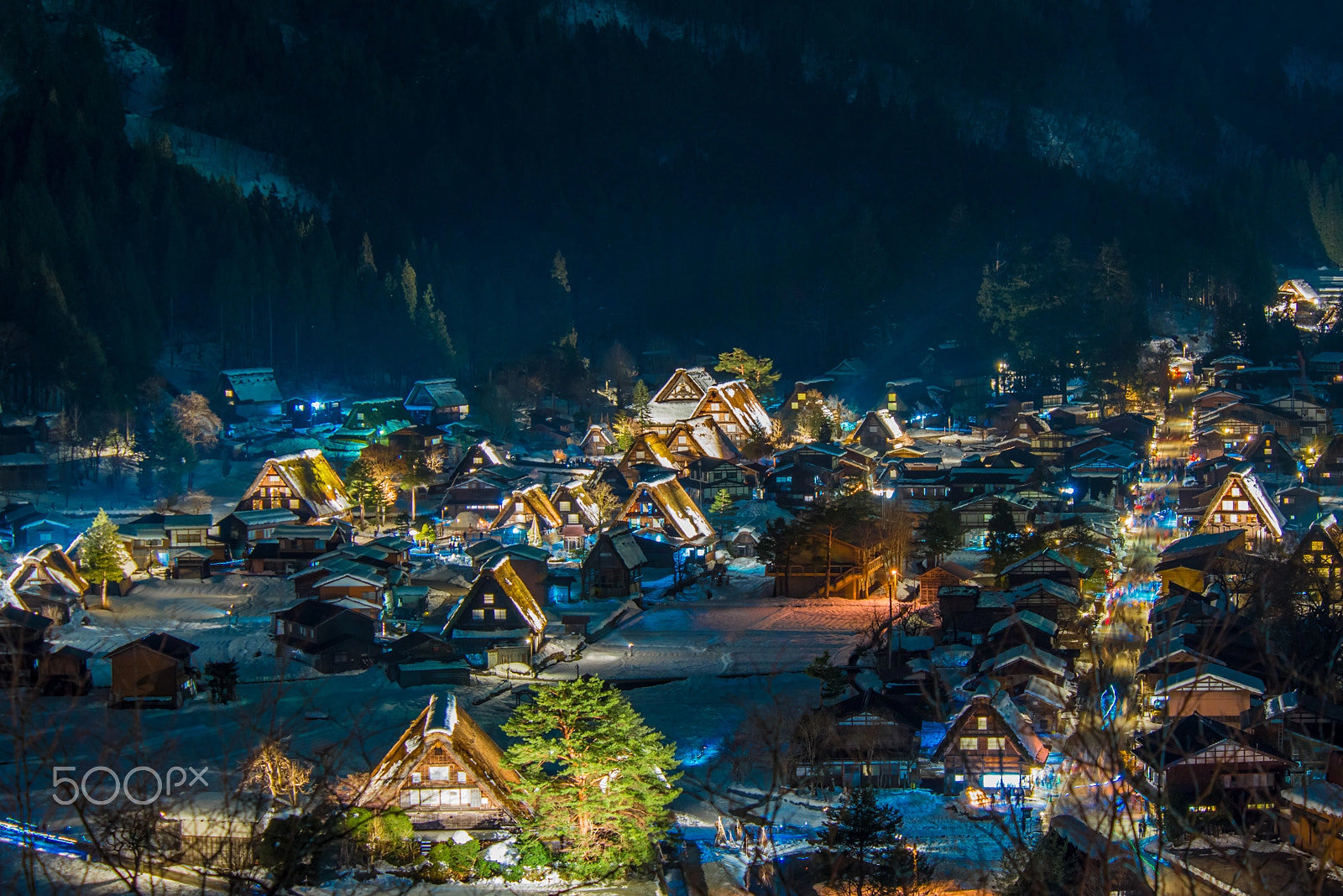 Nikon D600 sample photo. Shirakawago light up photography