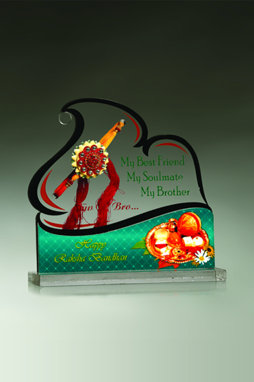 Gift Your Brother an Artistic Plaque This Rakhi ( RK 001 )