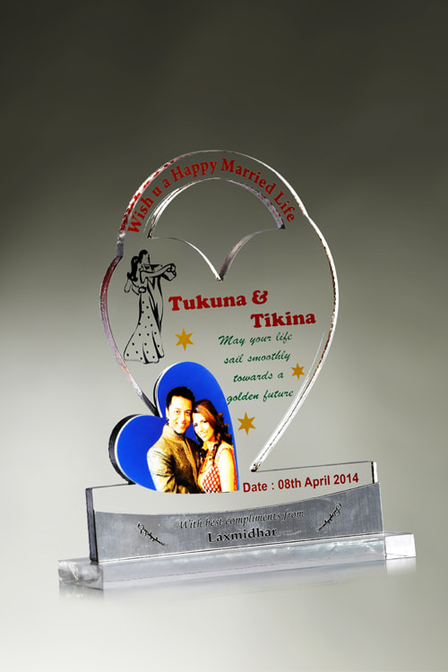 Shop Heart Shape Acrylic Plaque: Gitanjali Awards ( WA 012 )