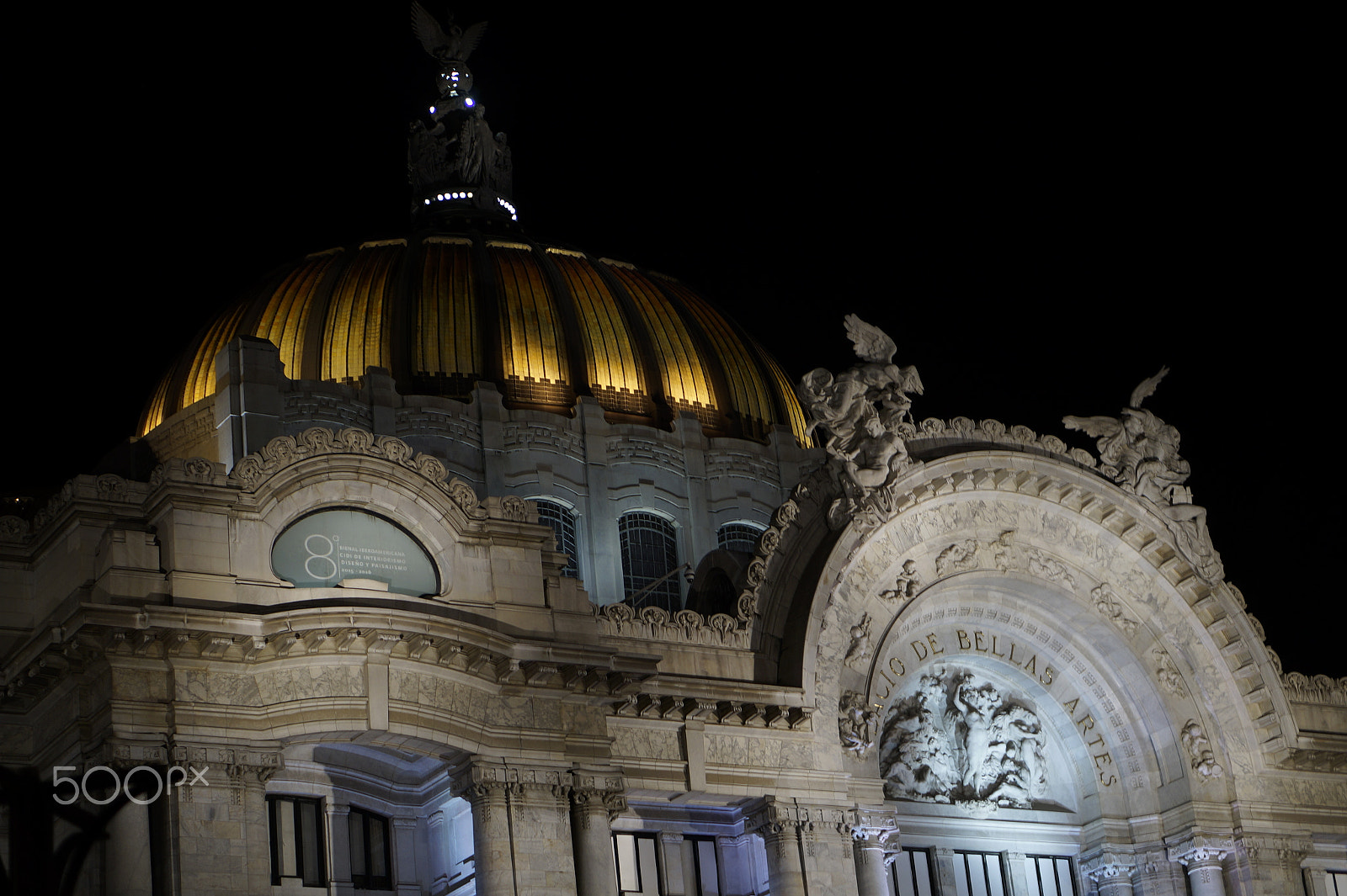 Sony E 50mm F1.8 OSS sample photo. Bellas artes at night photography