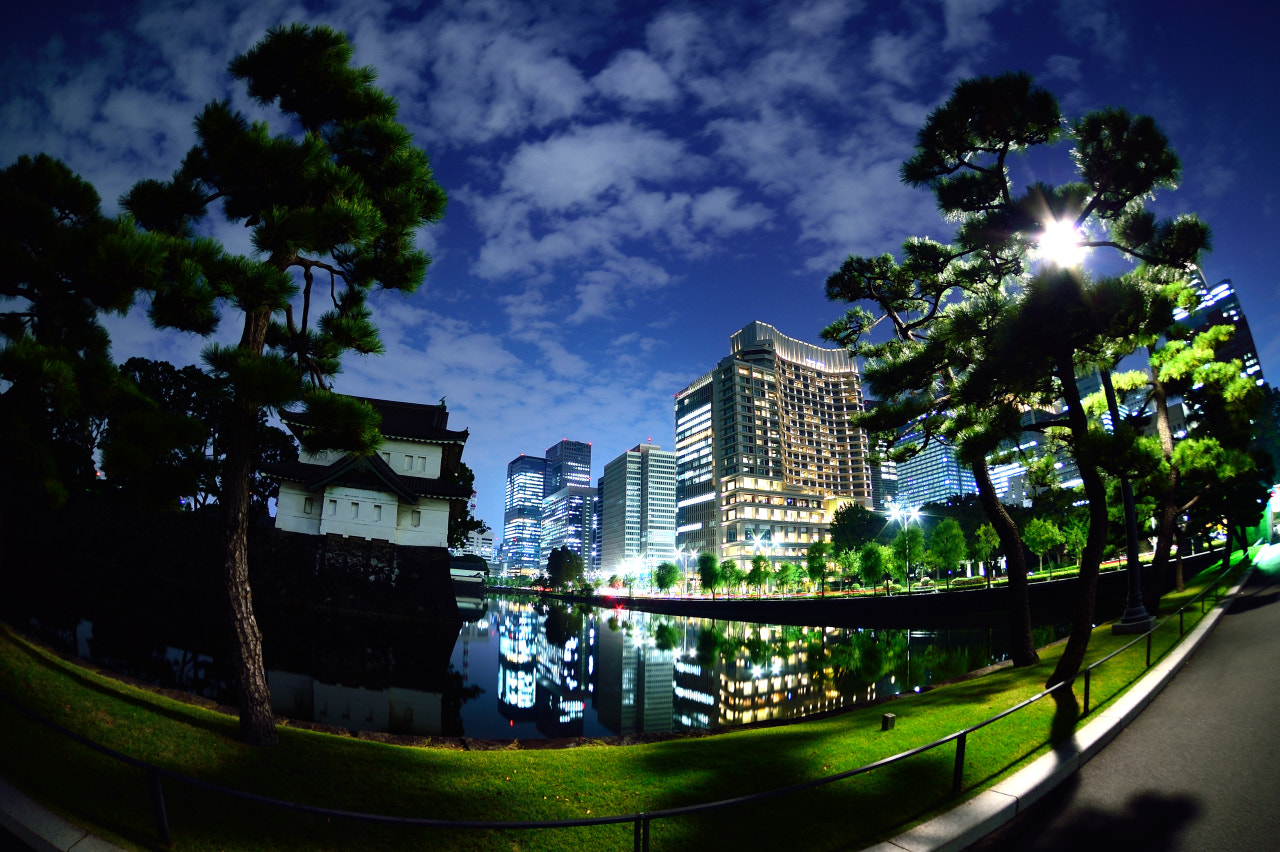 Tokina AT-X 10-17mm F3.5-4.5 DX Fisheye sample photo. Tokyo night view photography
