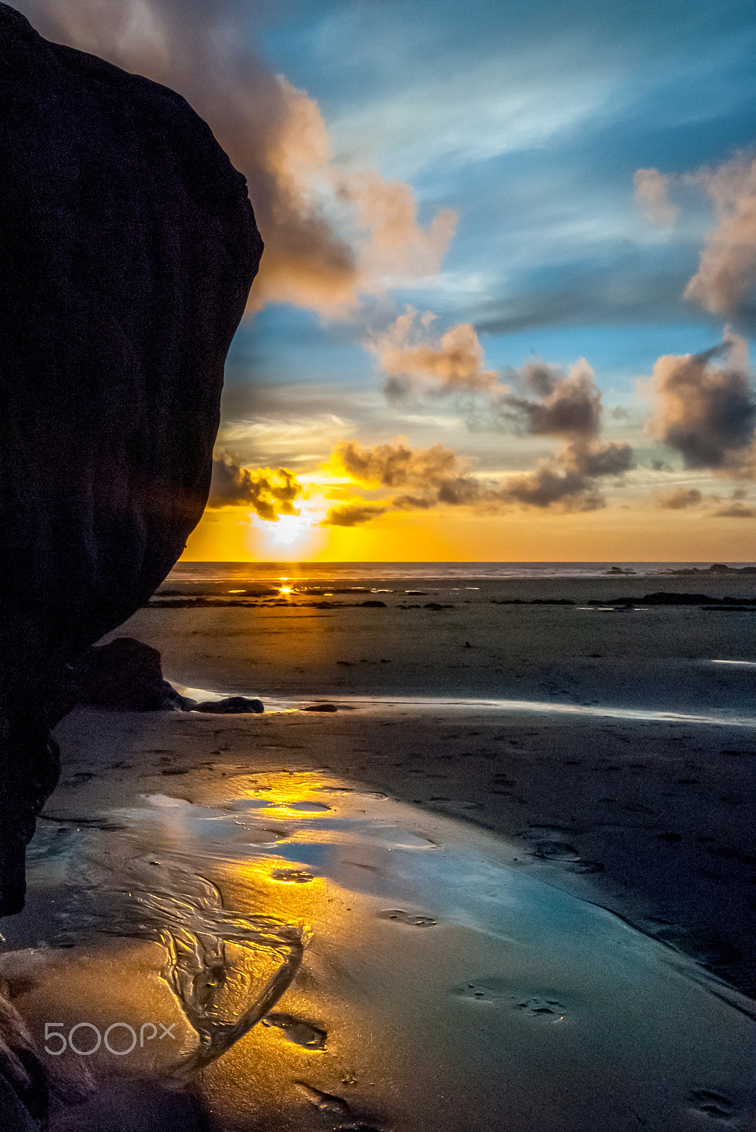Sigma 10-20mm F4-5.6 EX DC HSM sample photo. Cornish sunset with rock photography