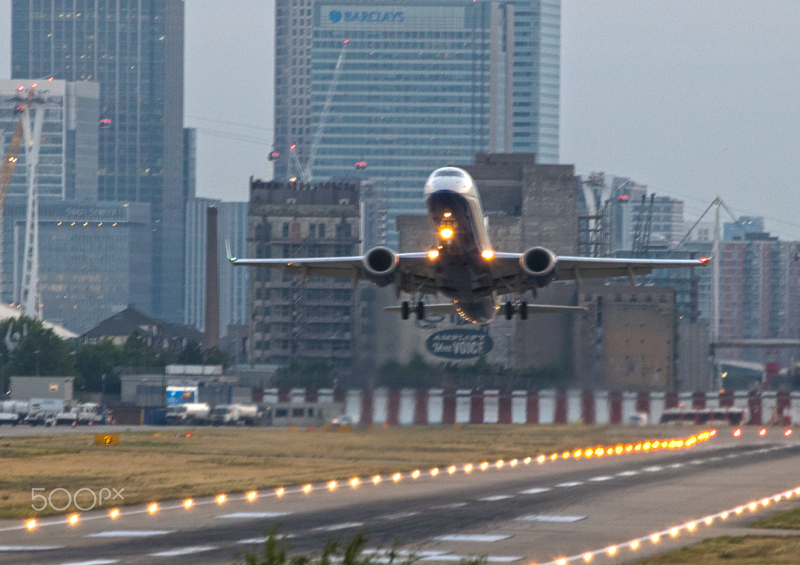Nikon D5300 + Sigma 70-300mm F4-5.6 DG OS sample photo. Take - off  london city airport photography
