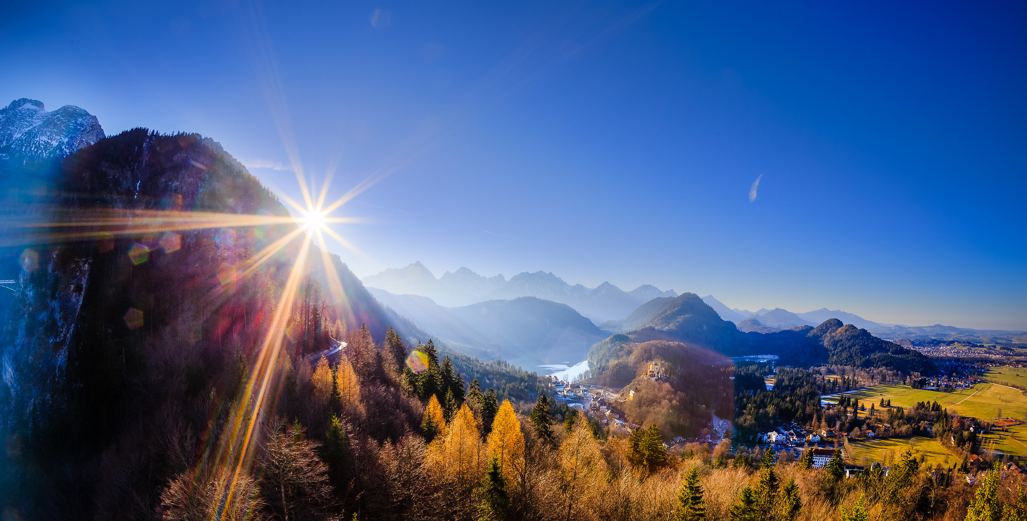 Canon EOS 6D + Canon EF 15mm F2.8 Fisheye sample photo. View from the balcony of neuschwanstein castle photography