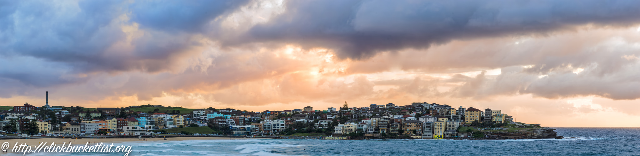 Sony 70-300mm F4.5-5.6 G SSM sample photo. Bondi sunrise panorama photography