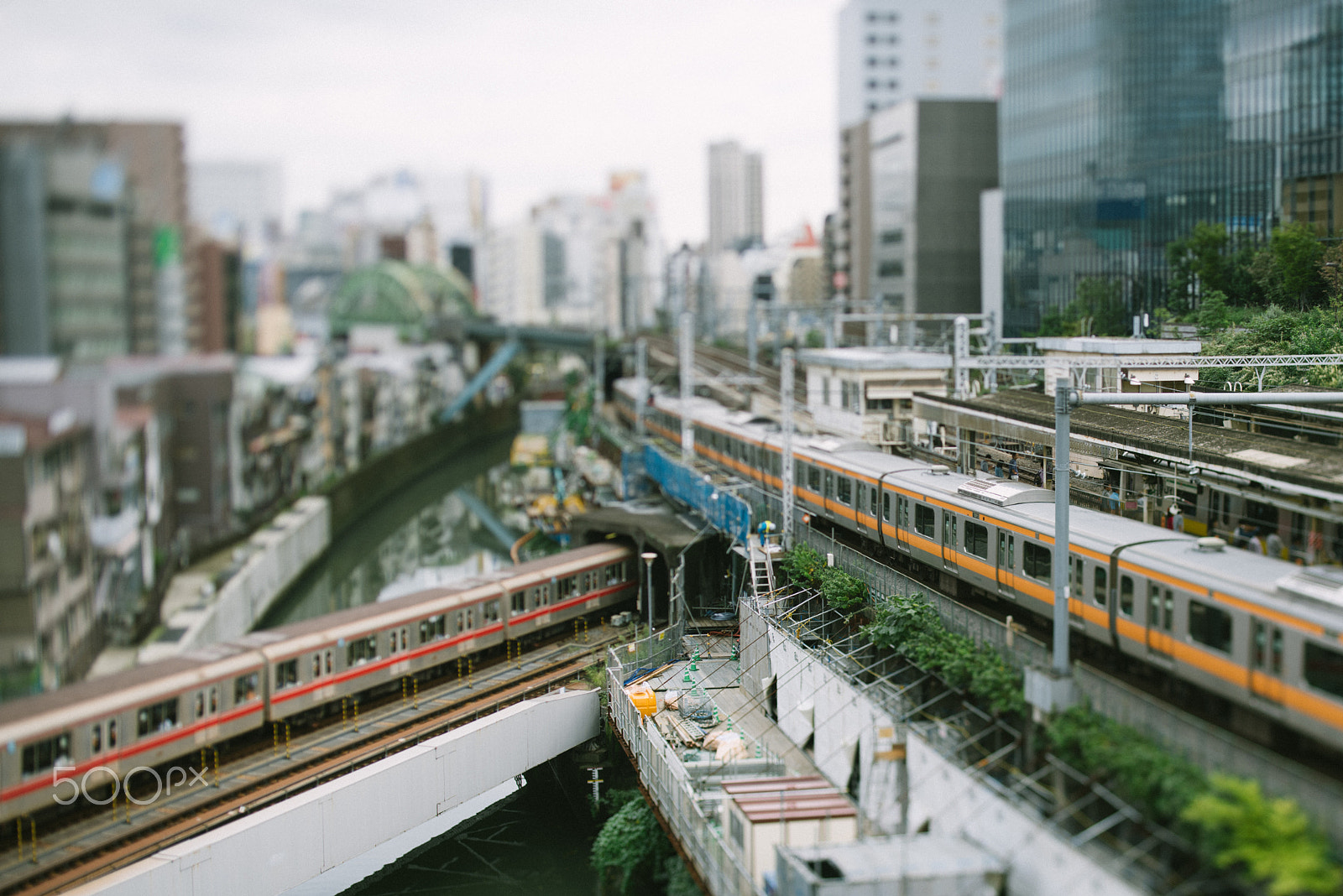 Nikon PC-E Nikkor 45mm F2.8D ED Tilt-Shift sample photo. Tokyo train photography