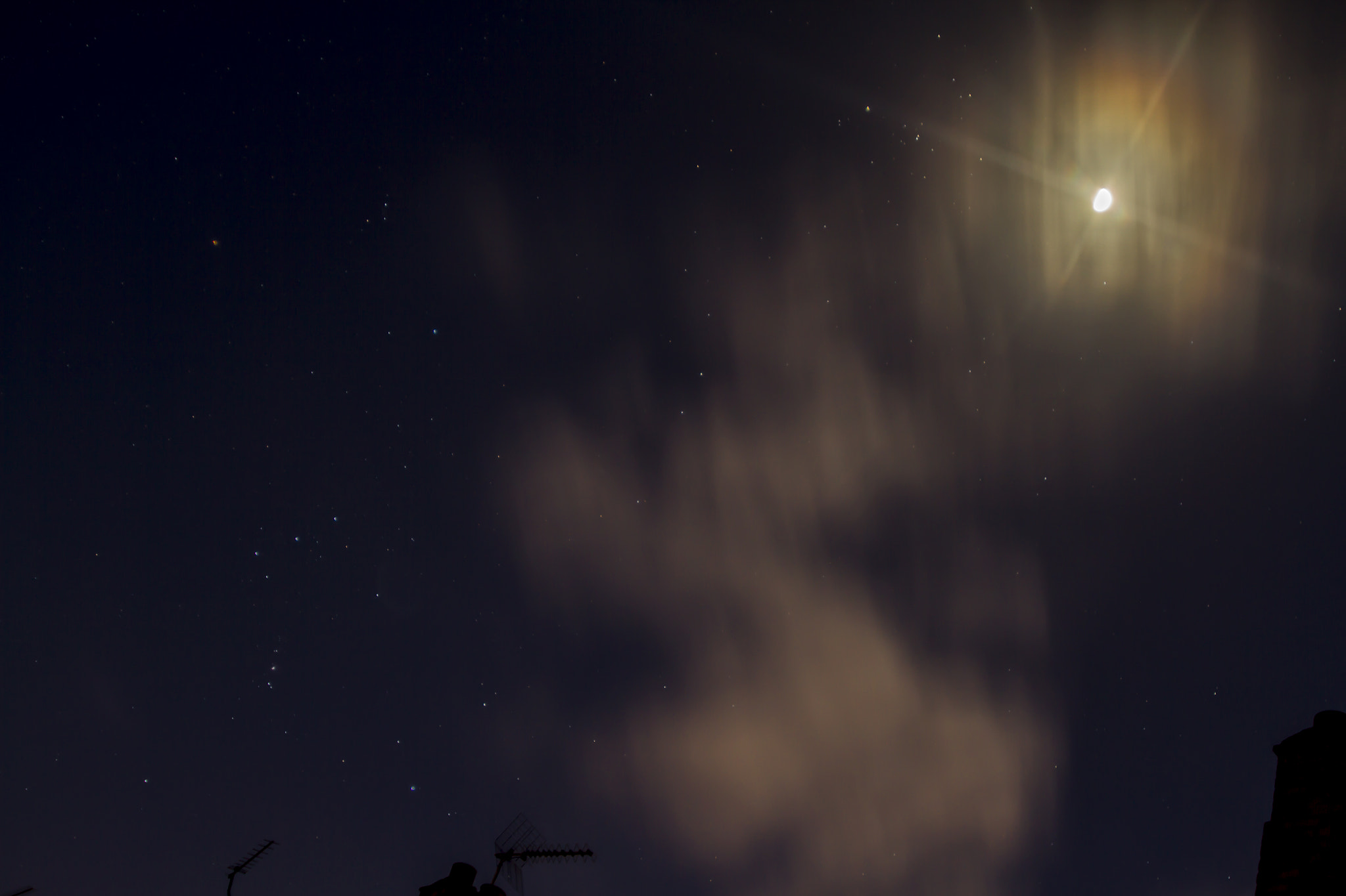 Canon EF 28-105mm f/3.5-4.5 USM sample photo. Evening moon photography