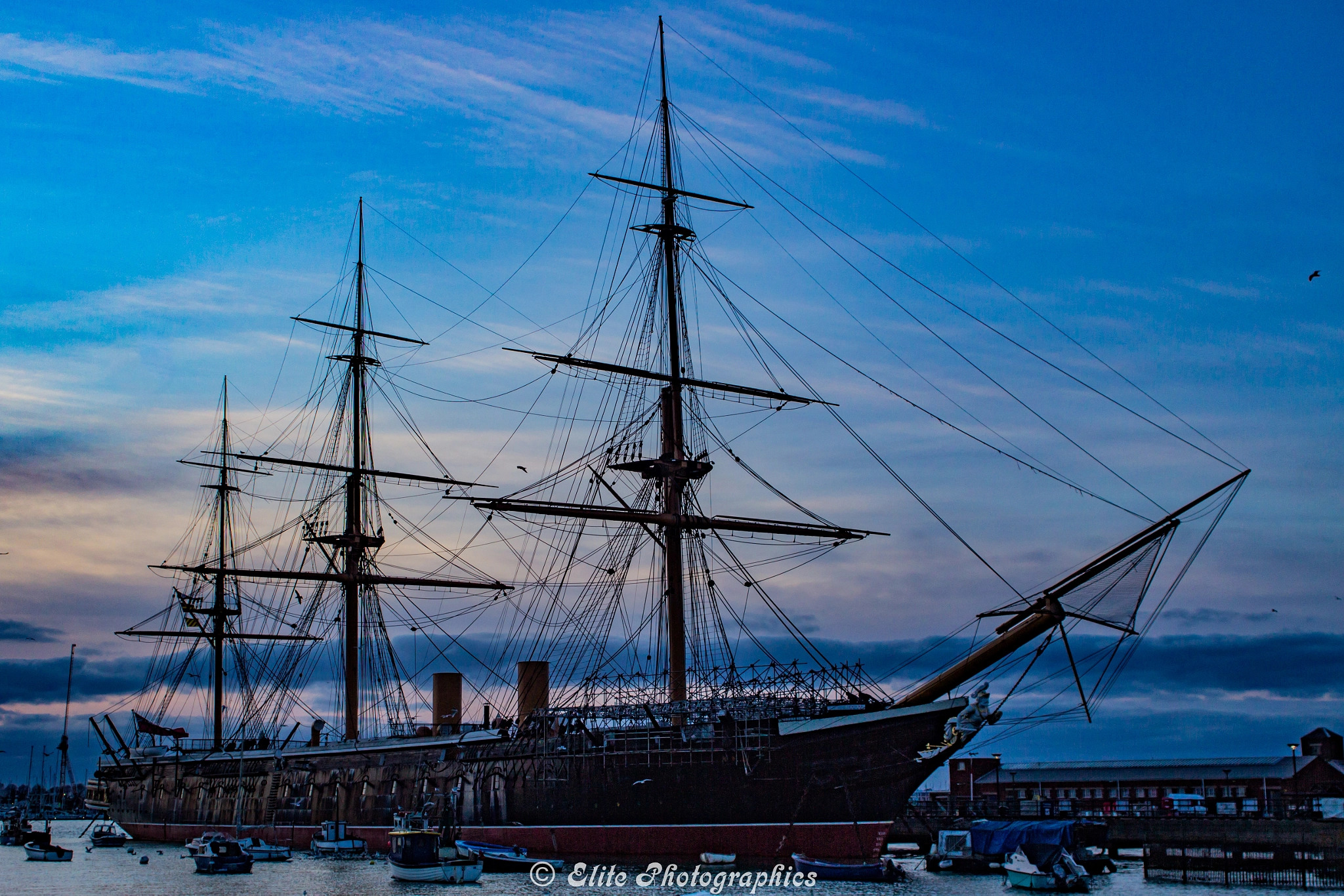 Canon EF 28-80mm f/2.8-4L sample photo. Hms warrior at dusk photography