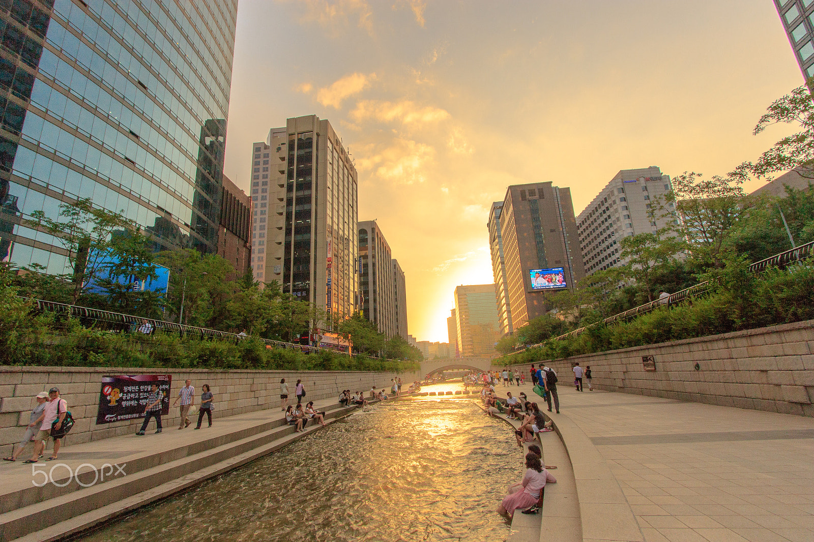 Canon EOS 450D (EOS Rebel XSi / EOS Kiss X2) sample photo. Cheonggyecheon stream (청계천) photography