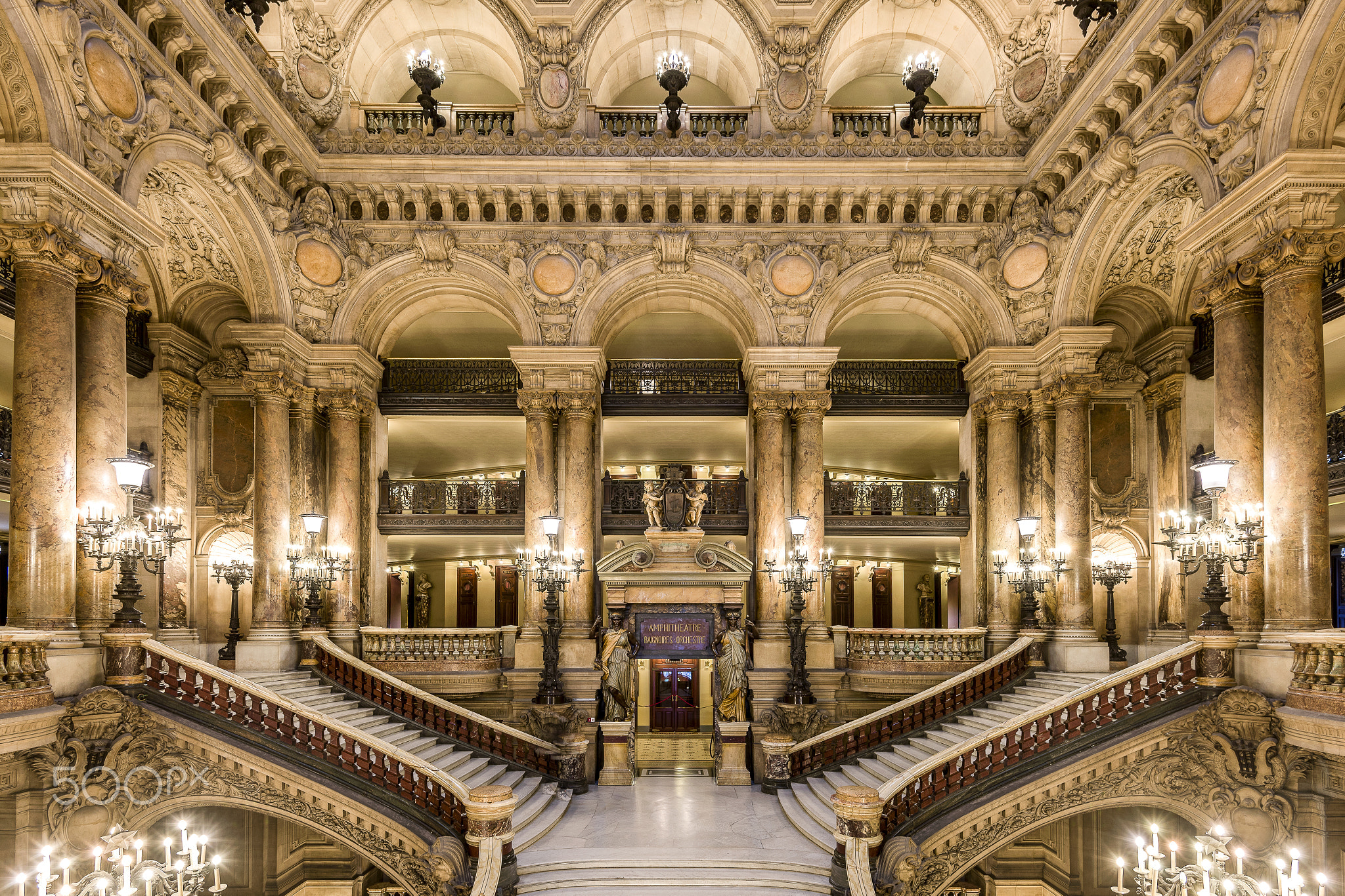 The Grand Staircase of the Opera Garnier of Paris