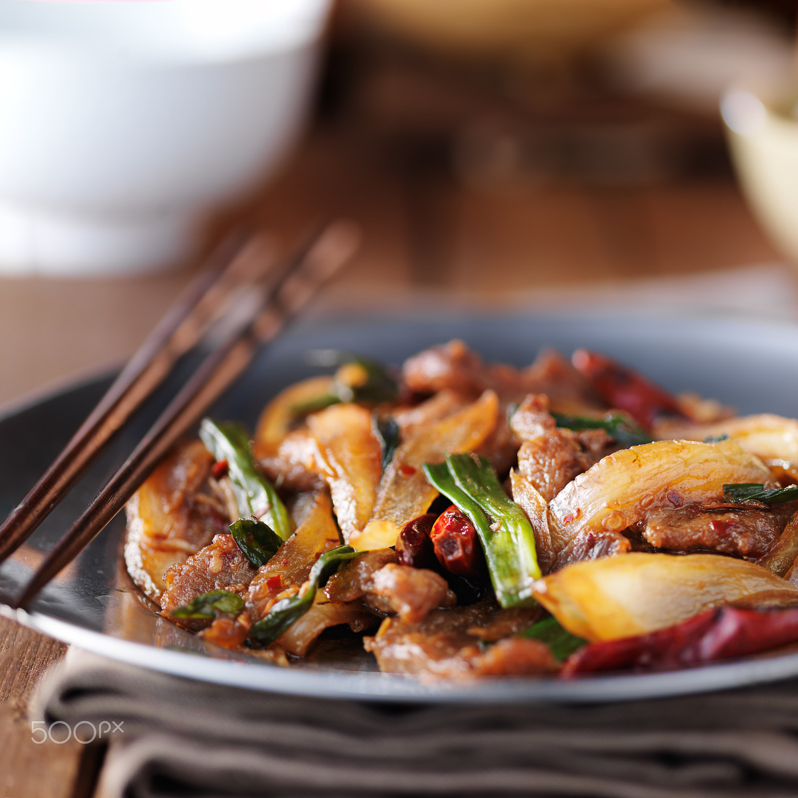 Hasselblad H3DII-39 + HC 120 sample photo. Chinese mongolian beef stir fry on plate photography