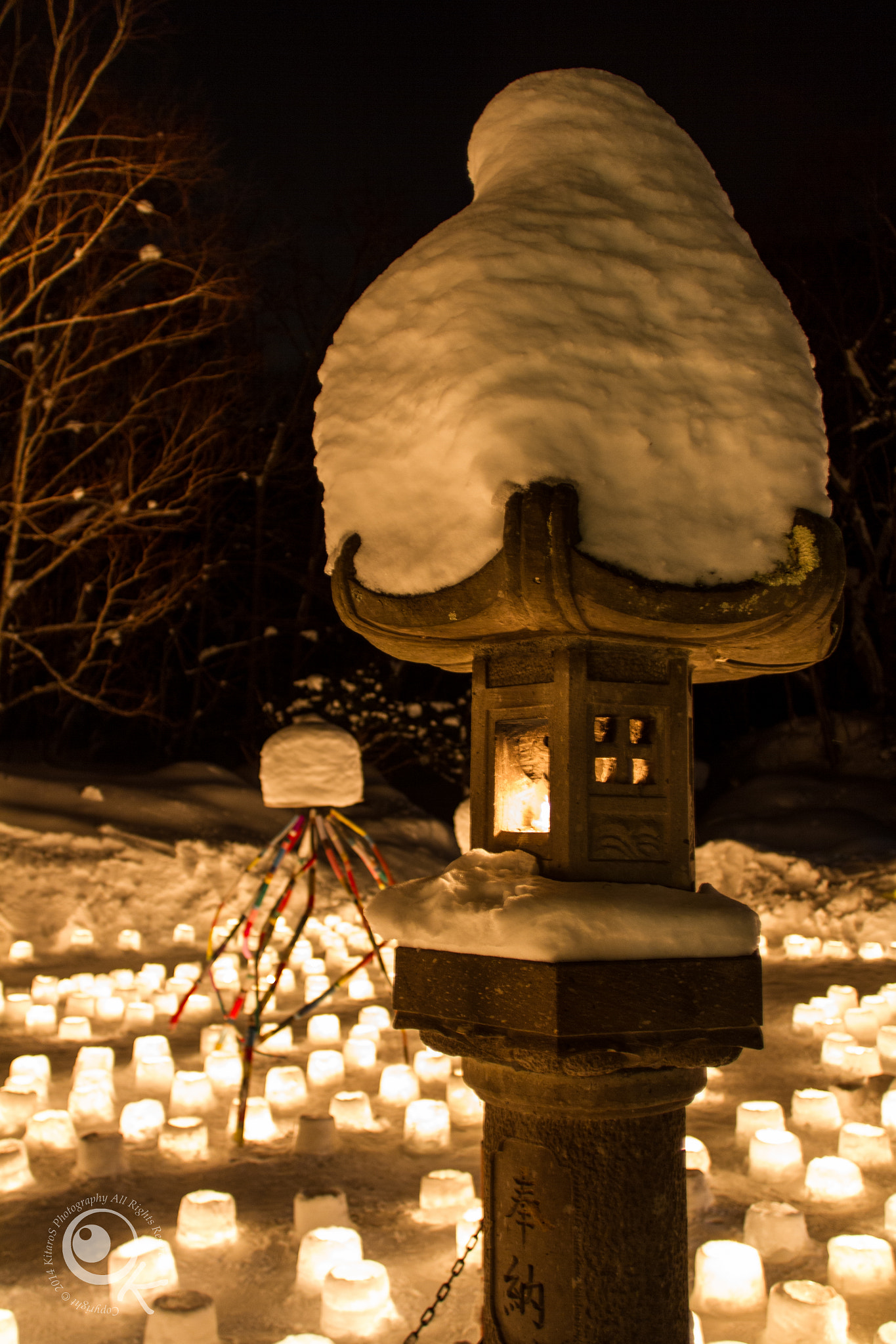 Canon EOS 7D + Canon EF 20mm F2.8 USM sample photo. Snow candle in shrine photography