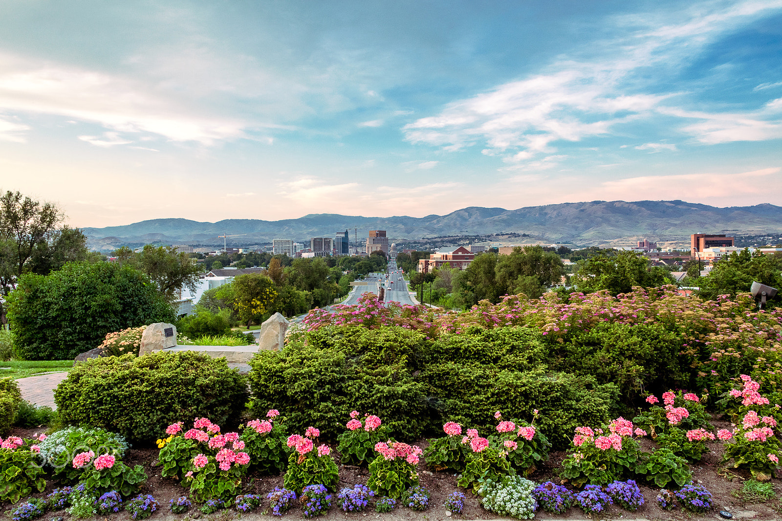 Canon EOS 5DS + Canon EF 28-135mm F3.5-5.6 IS USM sample photo. Boise idaho from the railroad station at sunset photography