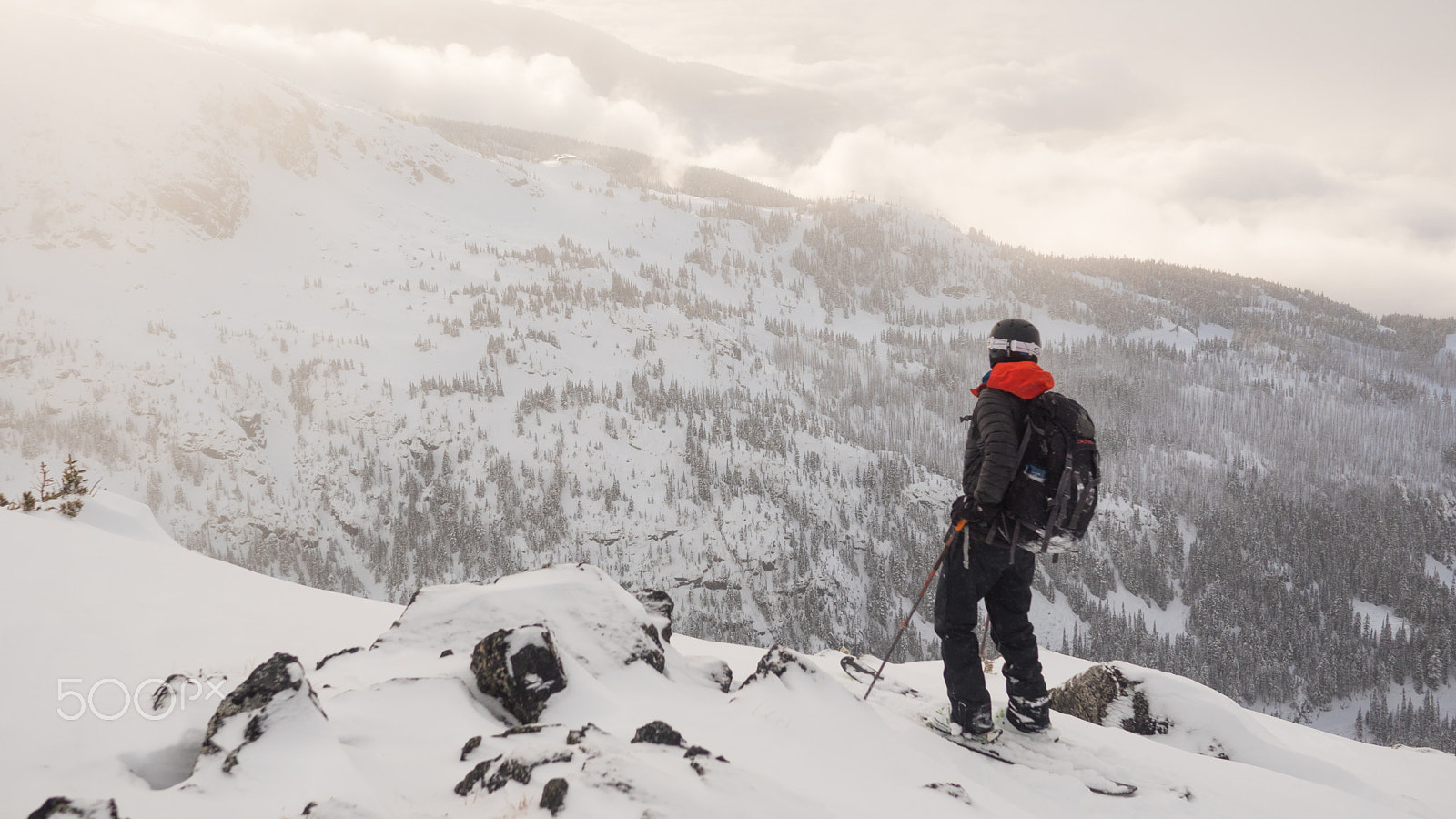 Panasonic Lumix DMC-GH4 + Panasonic Lumix G 20mm F1.7 ASPH sample photo. Josh looking out over blackcomb glacier photography