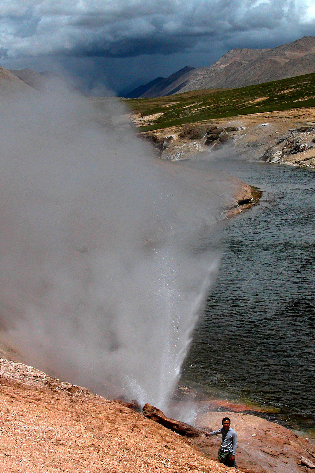 Nikon E5000 sample photo. Tagejia intermittent hot geyser photography