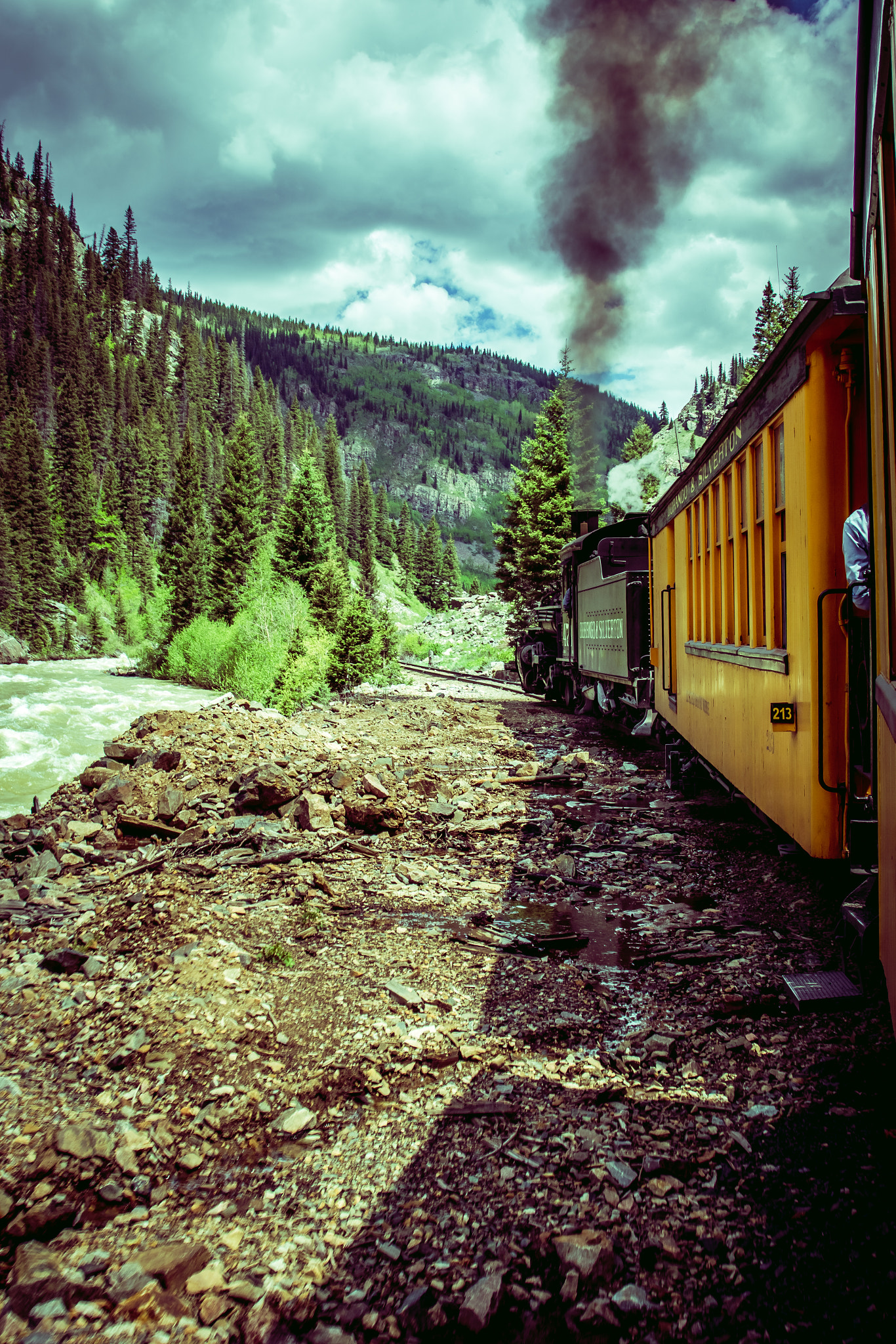 Sony a6000 + Canon EF 24-105mm F4L IS USM sample photo. Durango train ride photography