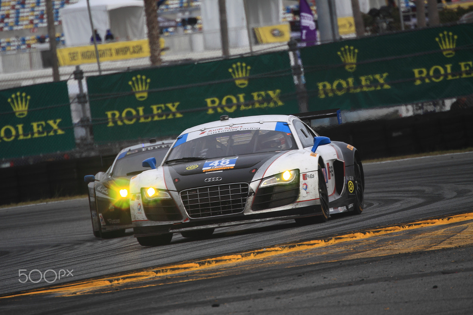 Canon EOS 50D + Canon EF 70-300mm F4.5-5.6 DO IS USM sample photo. Rolex 24 battle photography