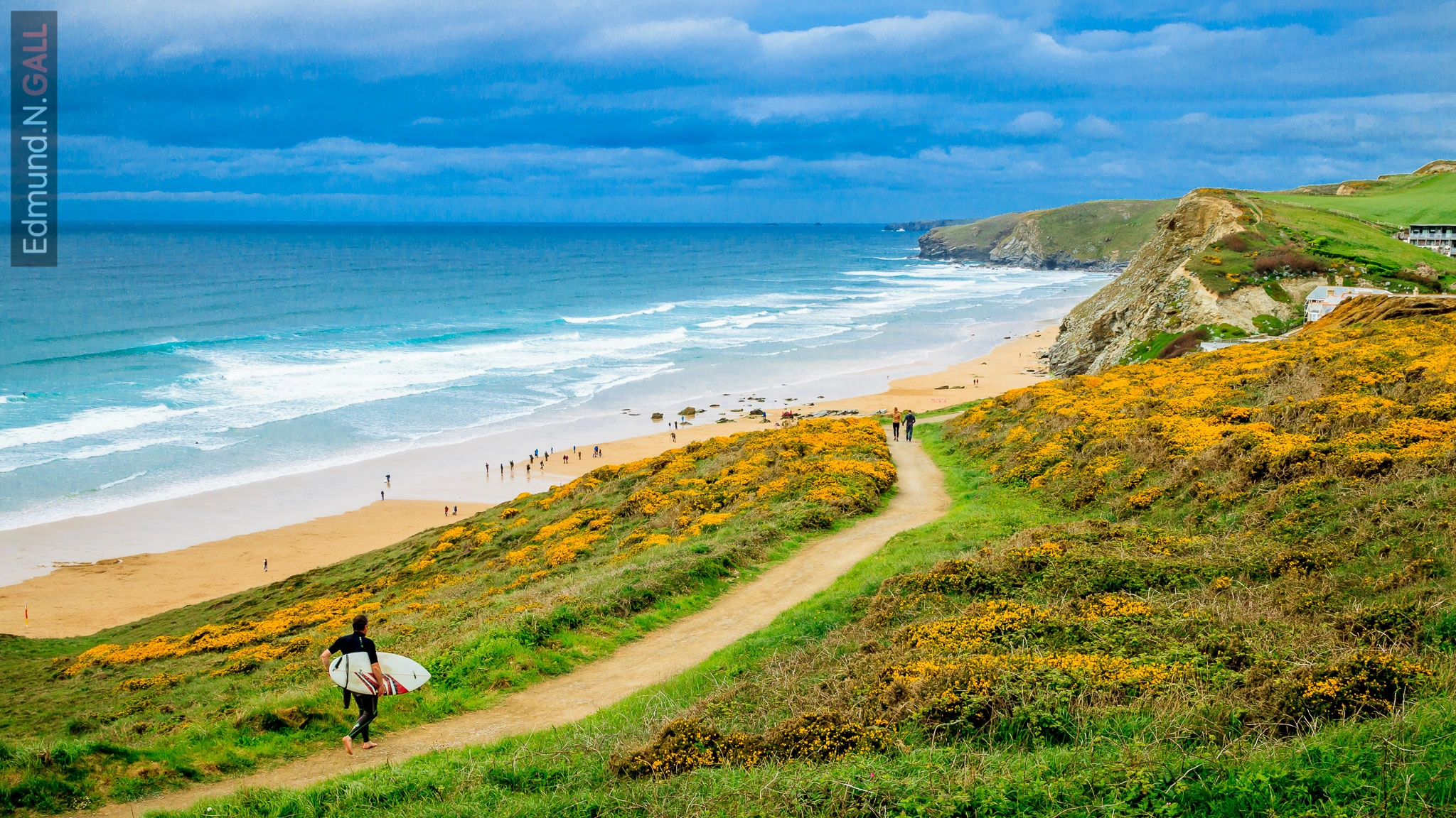 Canon EF 24-70mm F2.8L II USM sample photo. 20150504 22 watergate bay surfer 16x9 photography