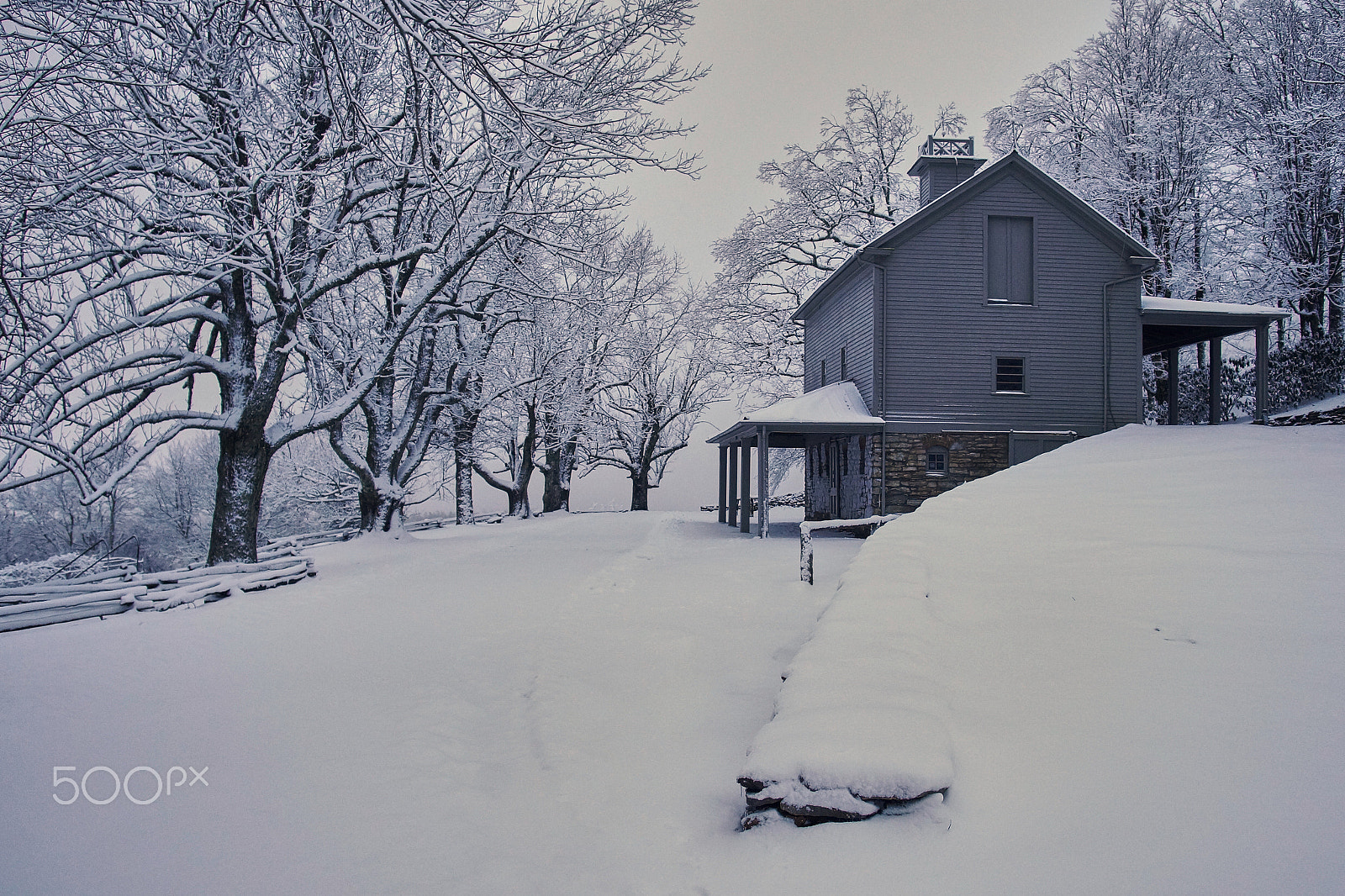 Sony a99 II + Minolta AF 28-70mm F2.8 G sample photo. Horse barn under snow photography