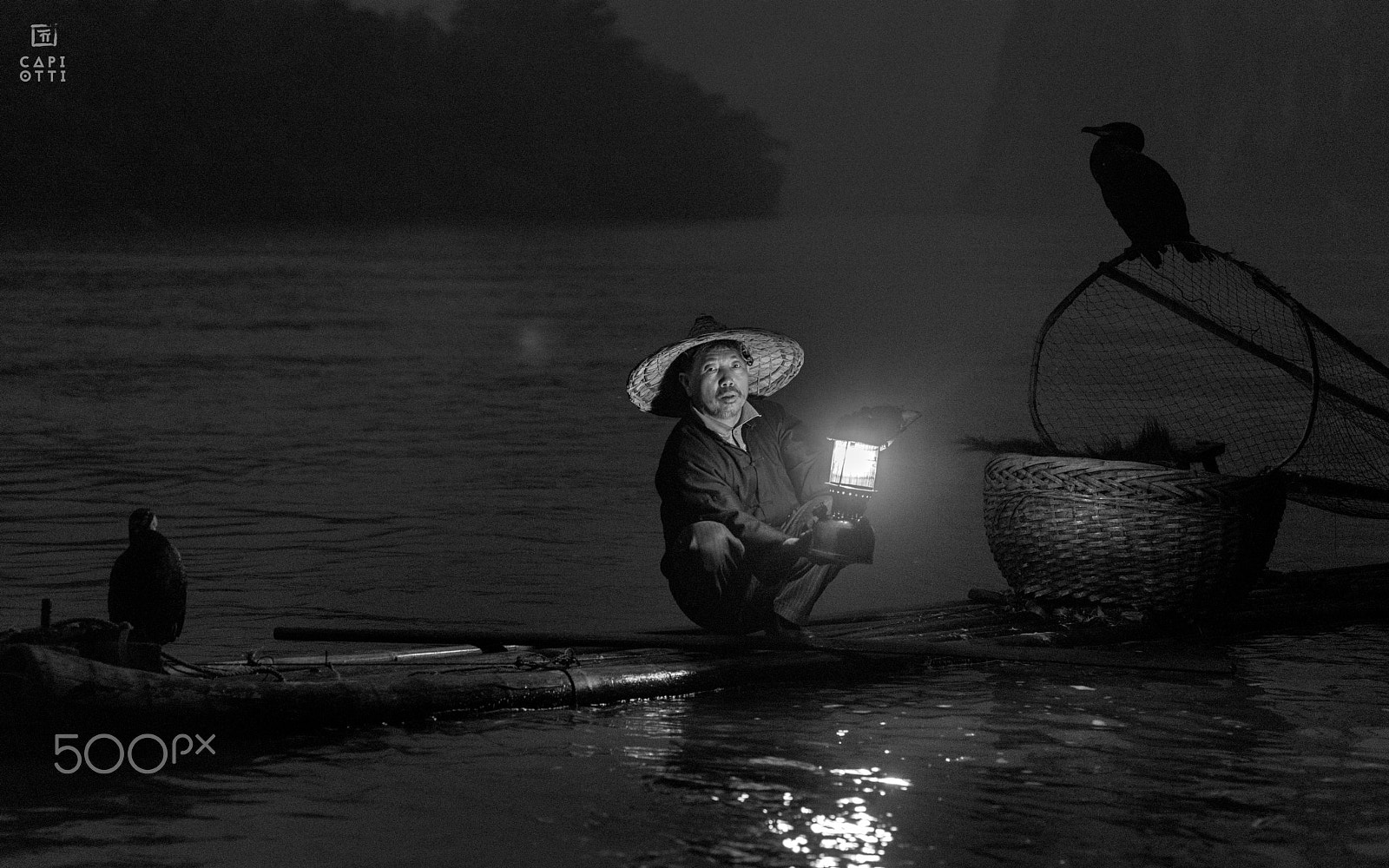 Nikon D810 + Nikon AF Nikkor 105mm F2D DC sample photo. Cormorant fisherman photography