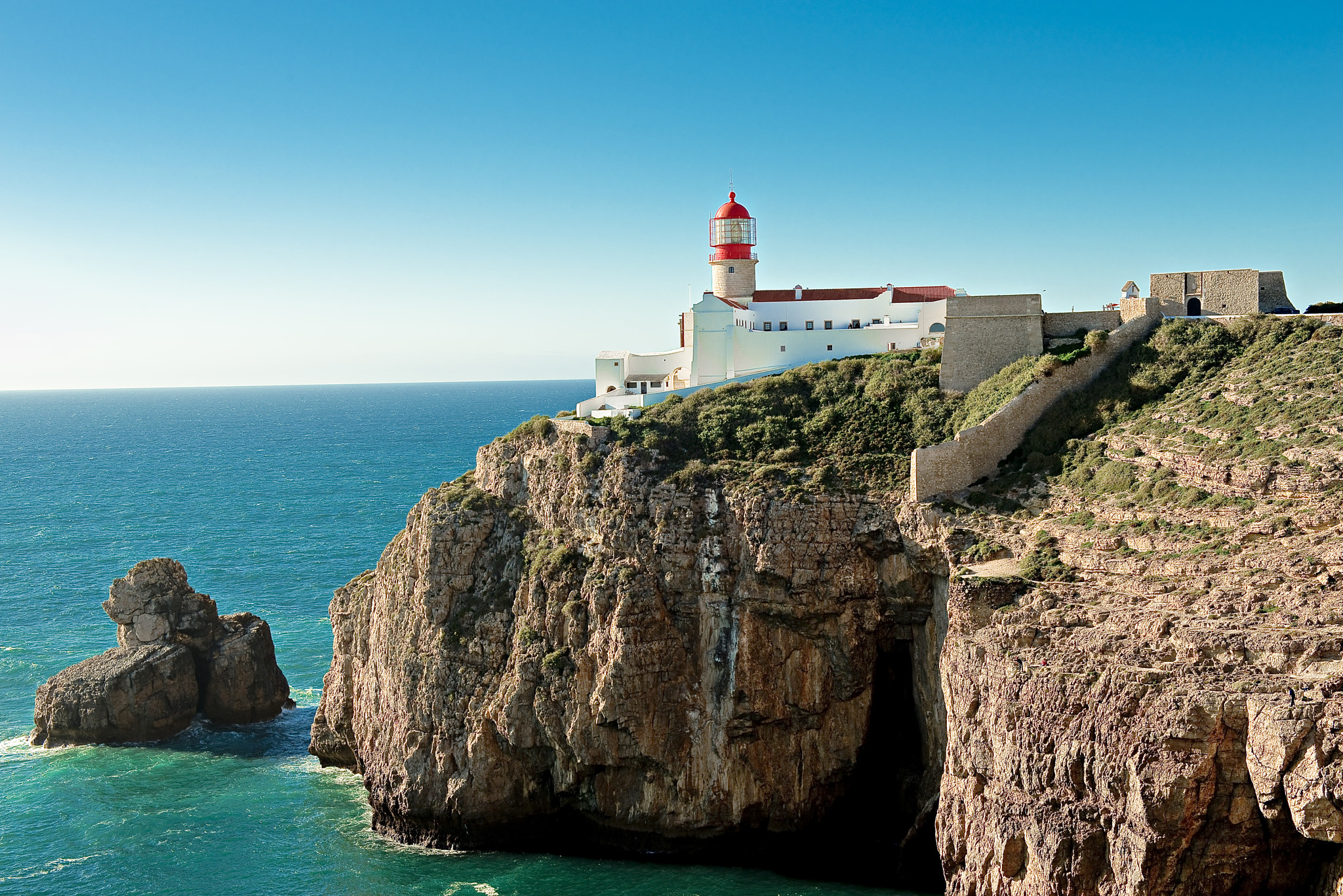 AF Zoom-Nikkor 35-80mm f/4-5.6D N sample photo. Lighthouse santo vincente portugal photography