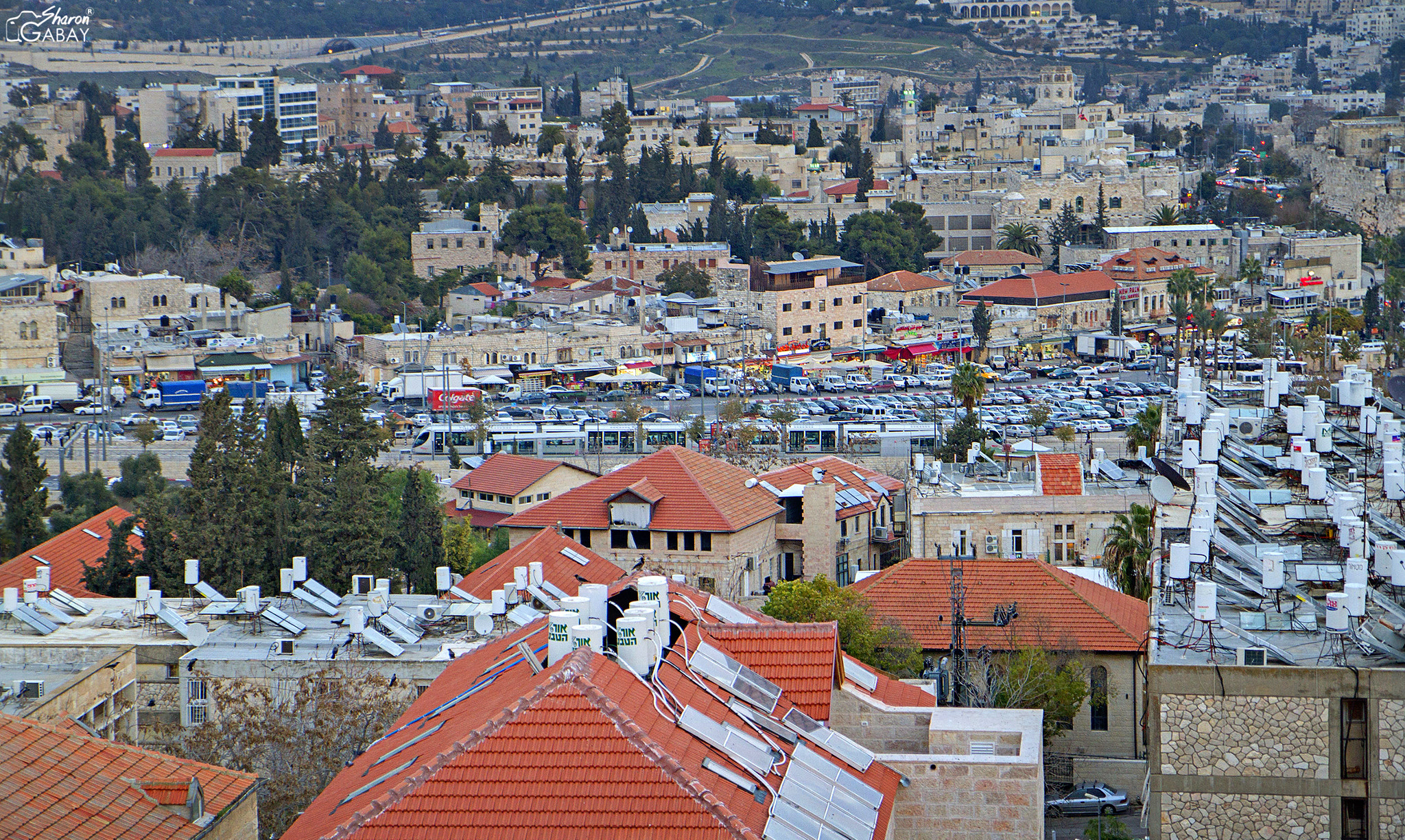 Canon EOS 7D + Canon EF-S 17-55mm F2.8 IS USM sample photo. Red roofs of old jerusalem photography