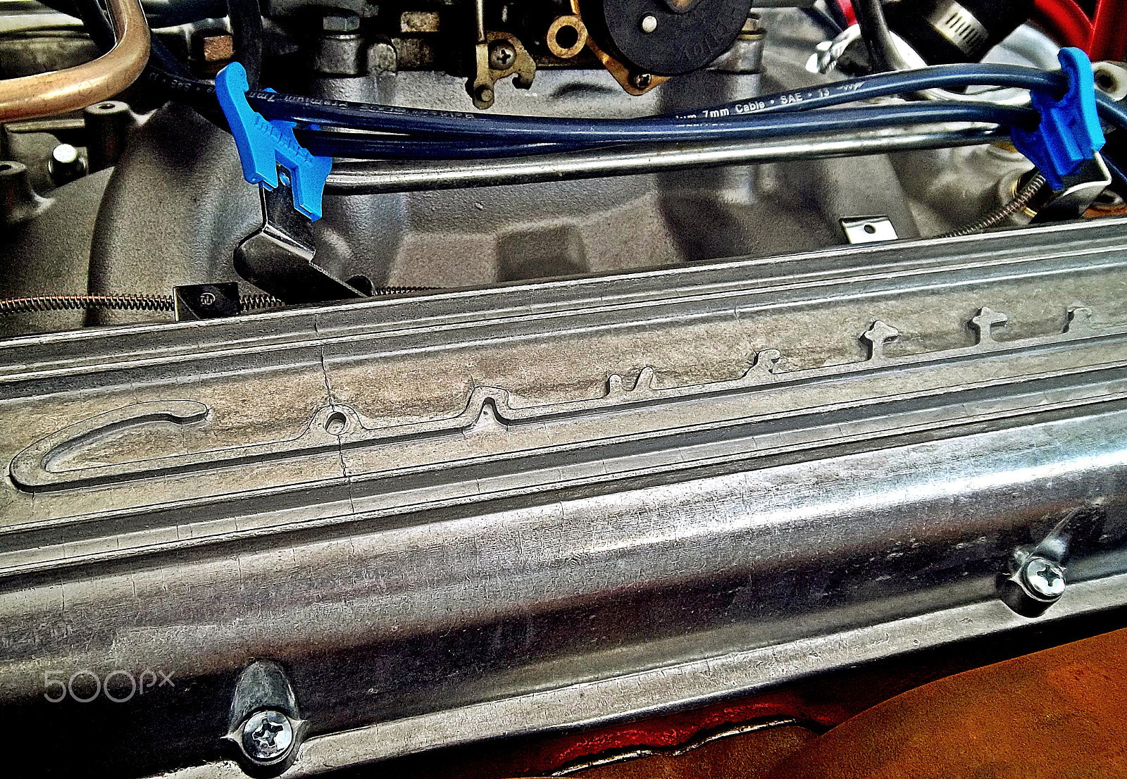 Kodak EASYSHARE M575 DIGITAL CAMERA sample photo. 1960's corvette racing motor valve cover script photography