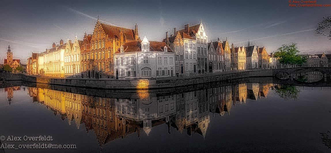 Elmarit-M 1:2.8/21 ASPH. sample photo. Bruges, processed photo of where lange rei and spiegelrei meet photography