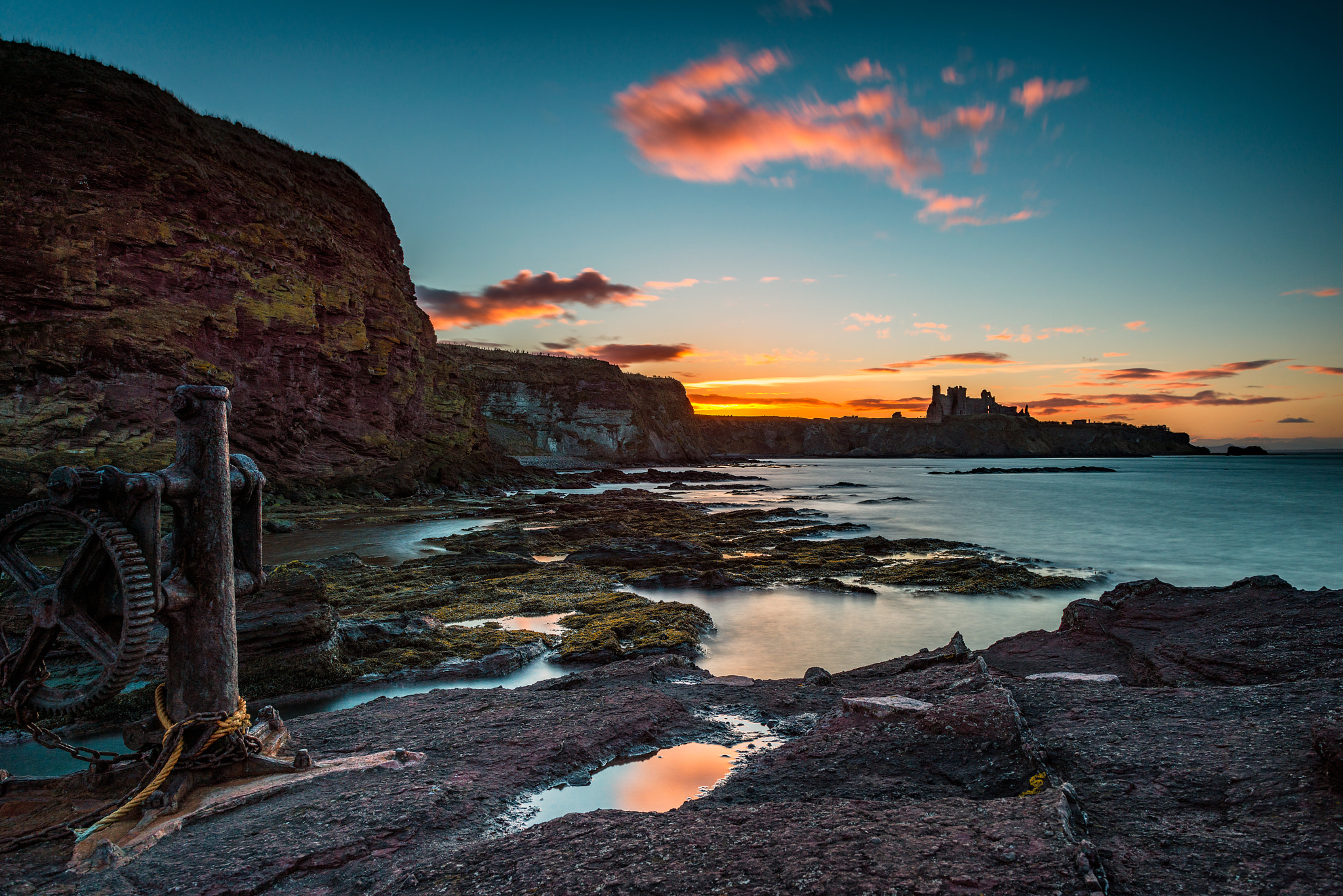 Sunset over castle