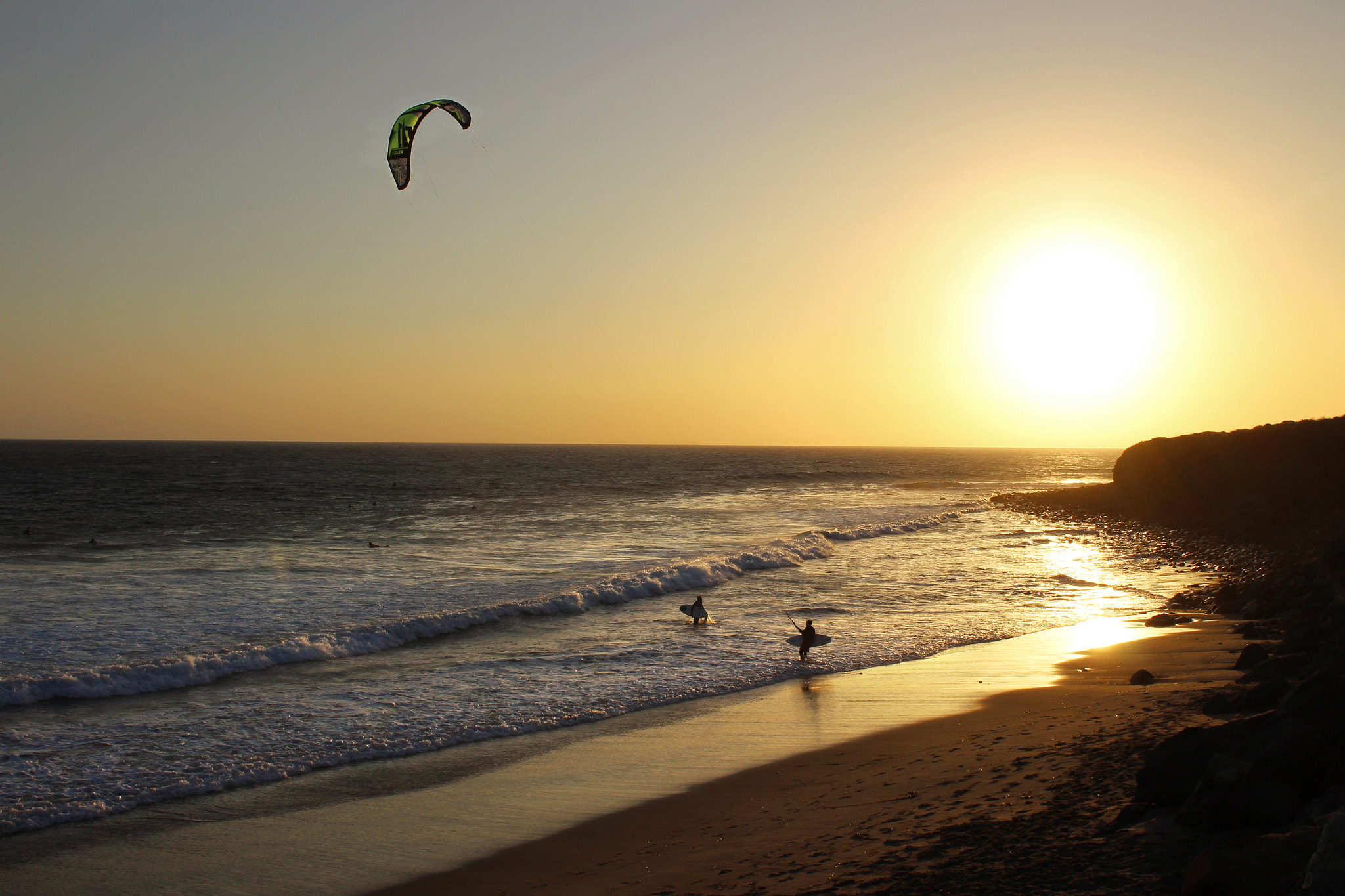 Canon EF 24mm F2.8 IS USM sample photo. Sunset malibu beach photography