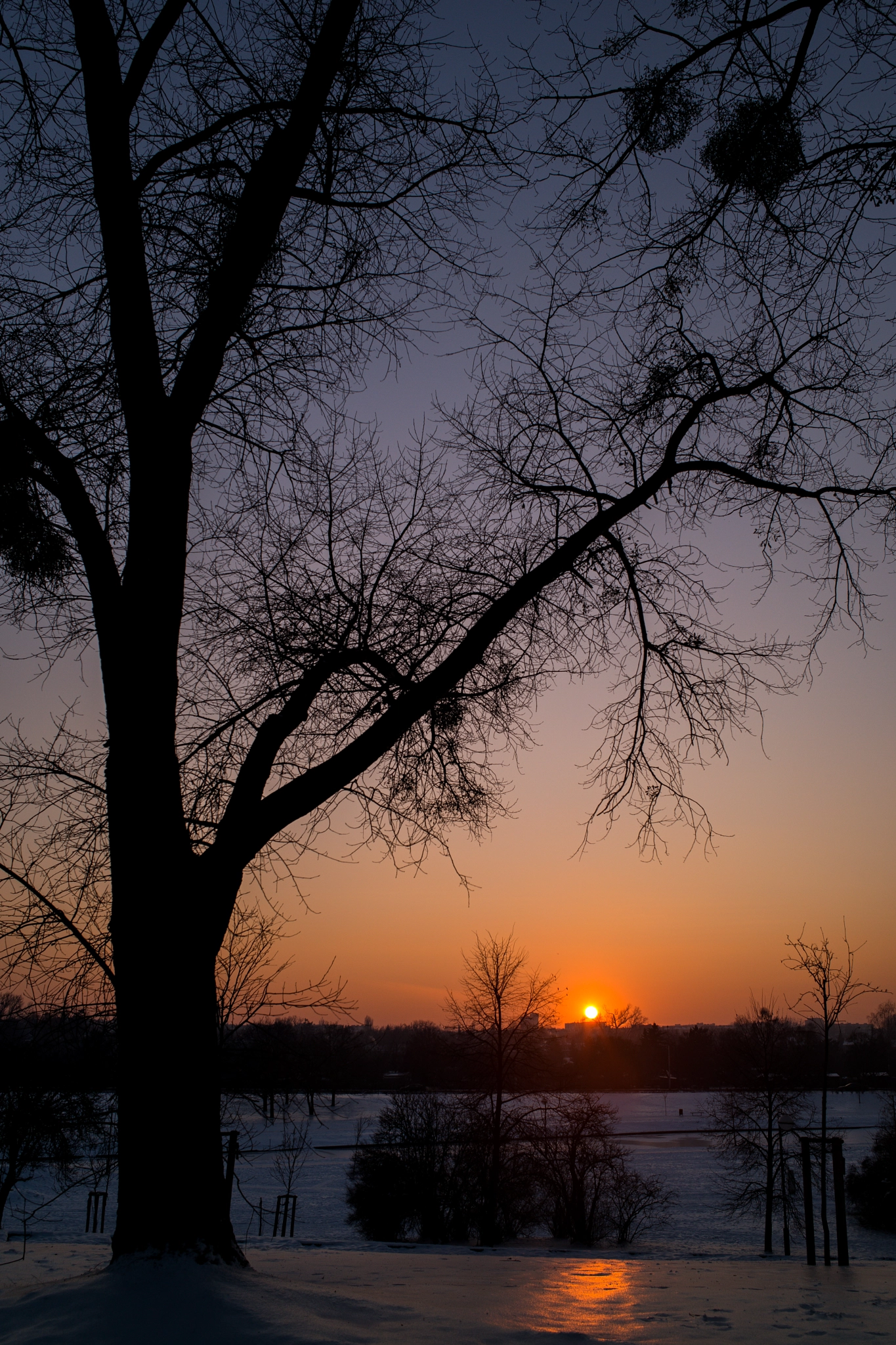 Summicron-M 1:2/28 ASPH. sample photo. Warsaw, wintry sunset photography